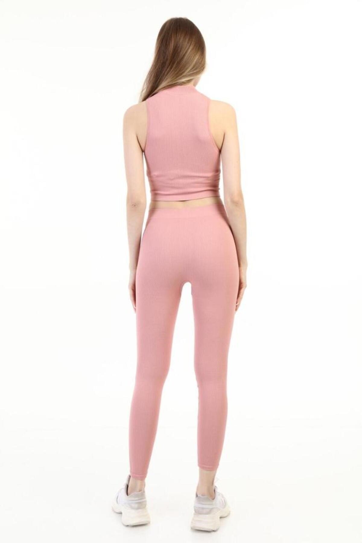 ELBEE Top Crop Tayt Takım - Pembe