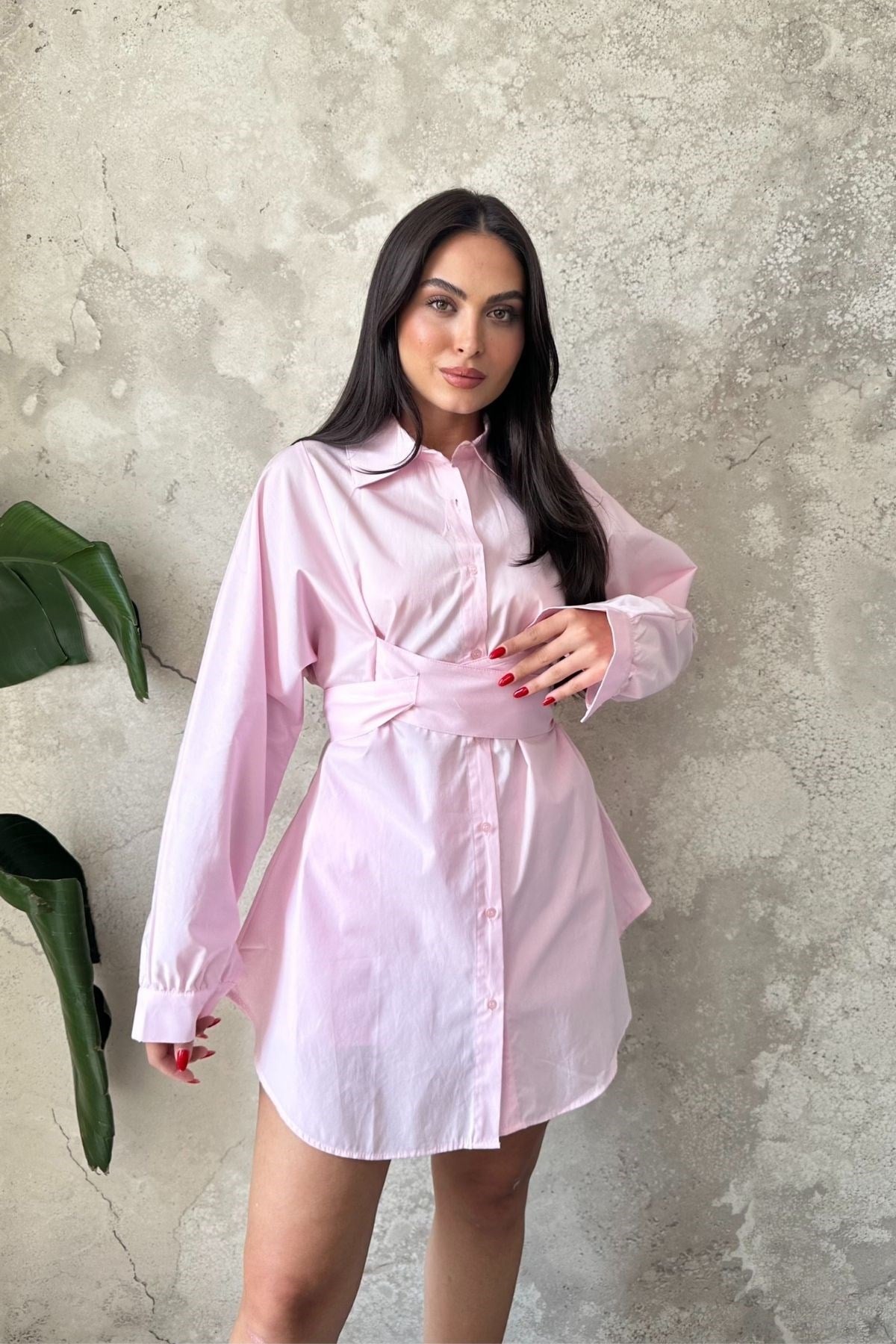 Pembe Belden Kuşaklı İkili Takım