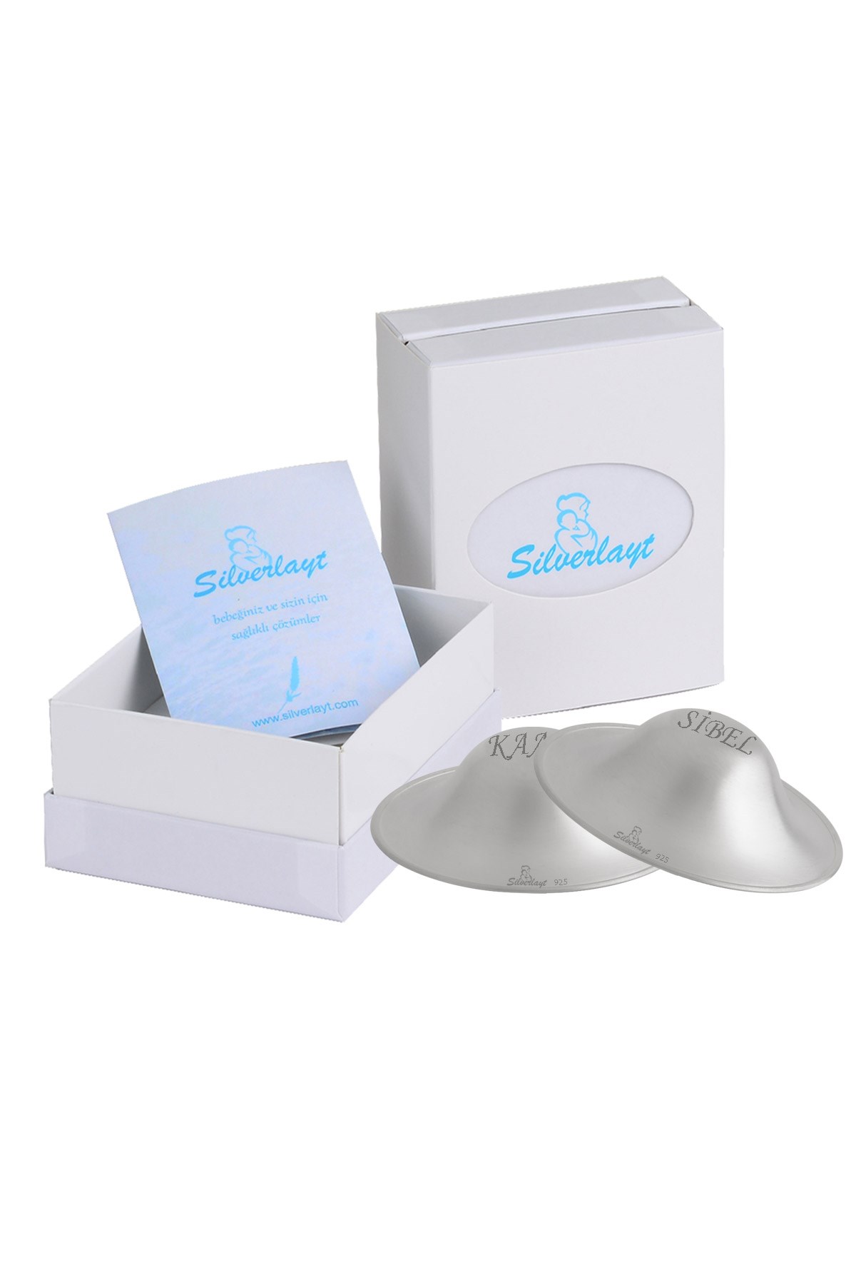 Silverlayt İsimli Gümüş Göğüs Ucu Koruyucu Kapaklar XL