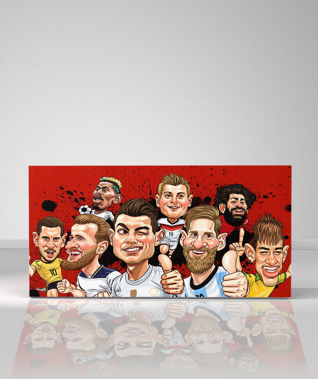Futbolcu Karikatür Kanvas Tablo
