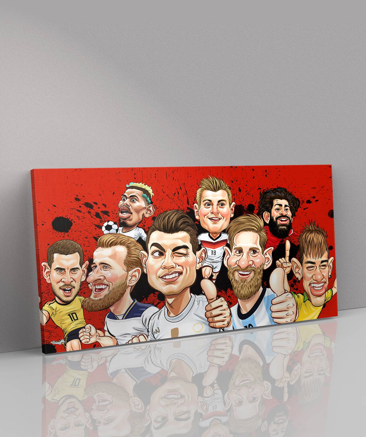 Futbolcu Karikatür Kanvas Tablo