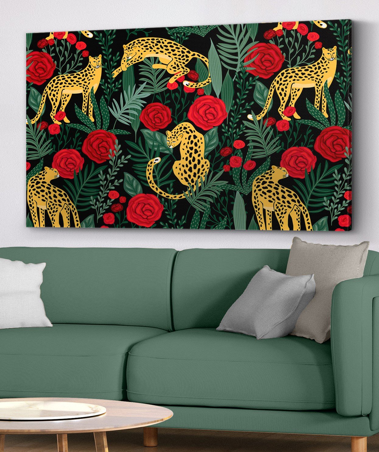 Leopar Tropikal Kanvas Tablo