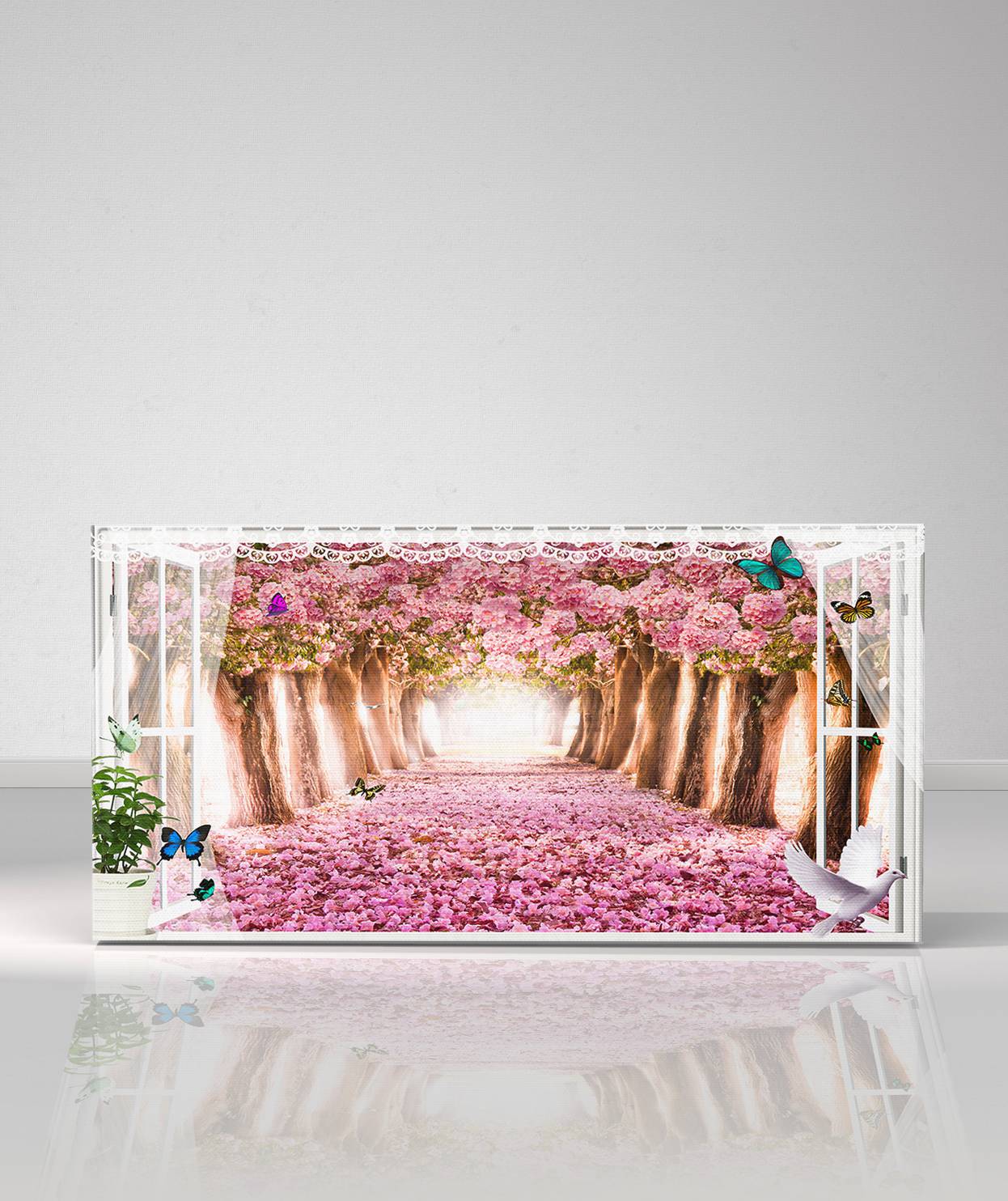 Pembe Tünel Kanvas Tablo
