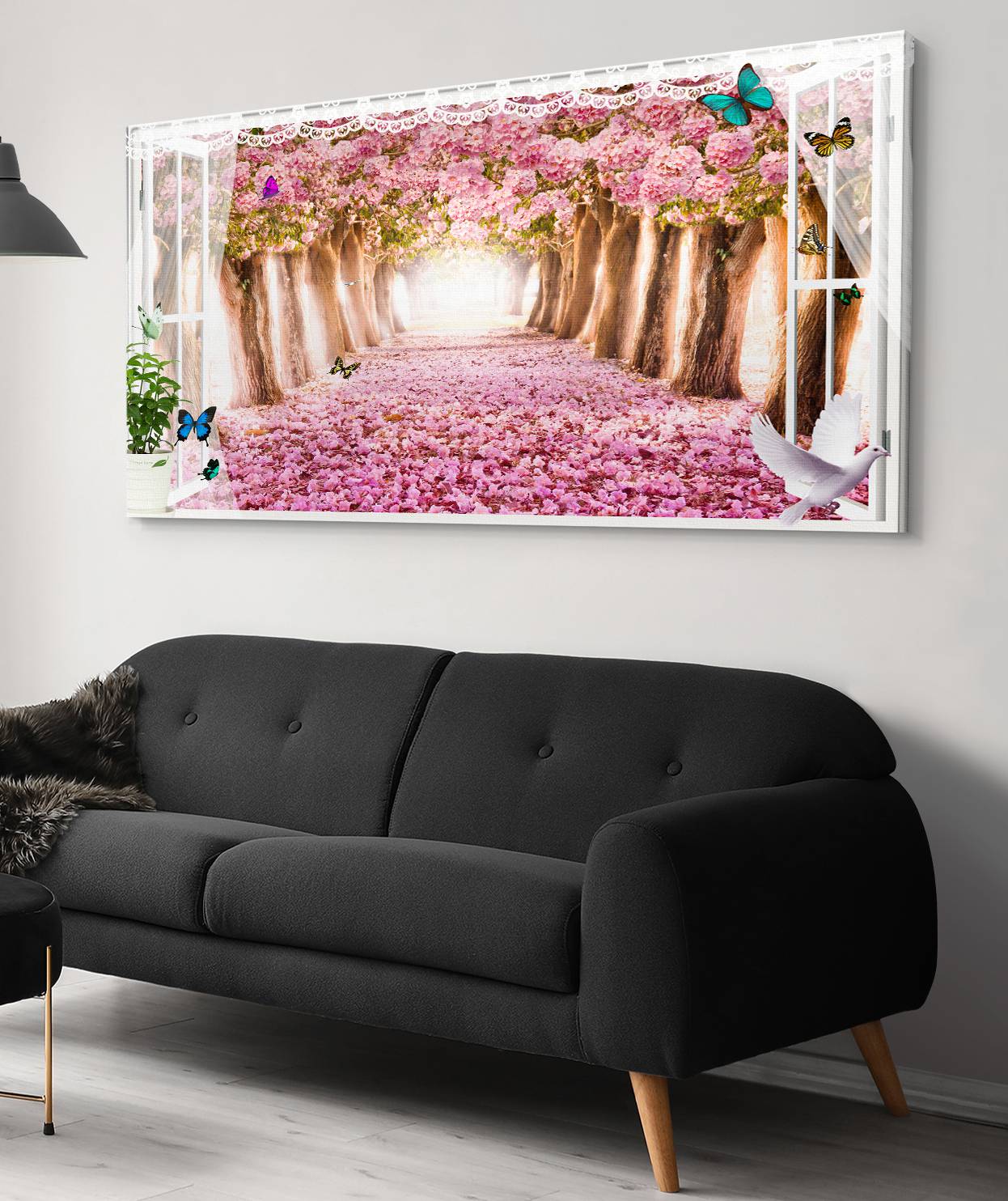 Pembe Tünel Kanvas Tablo