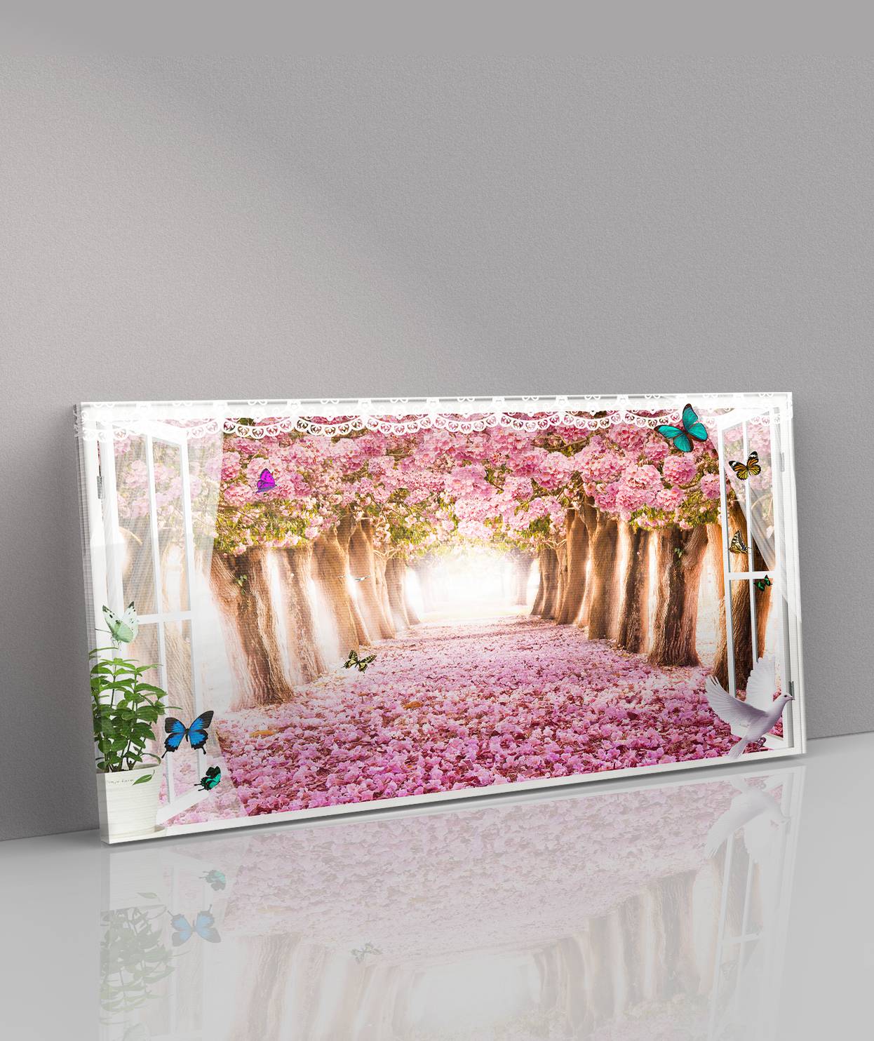 Pembe Tünel Kanvas Tablo