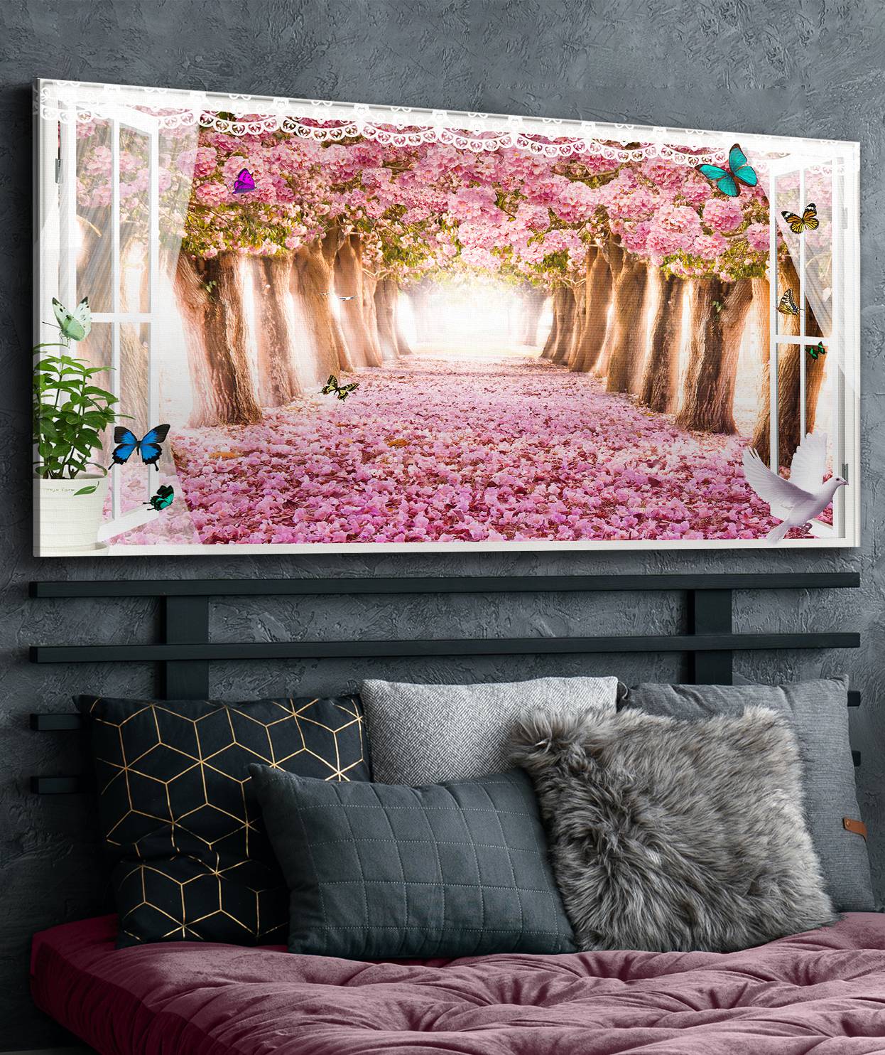 Pembe Tünel Kanvas Tablo