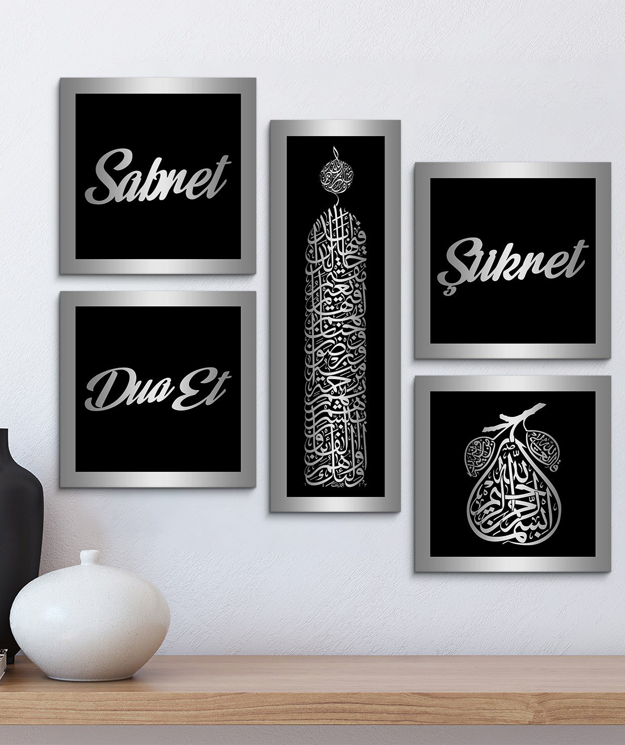 Sabret Şükret Dua Et 5 Parça Tablo