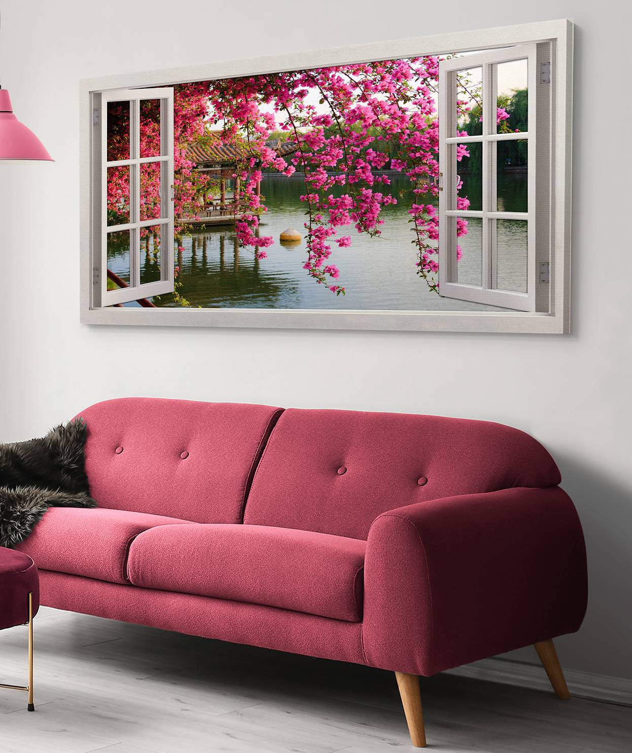 Sahile açılan Pencere Kanvas Tablo