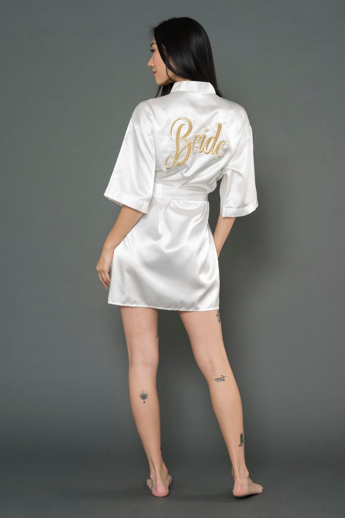 BRİDE NAKIŞLI SATEN SABAHLIK