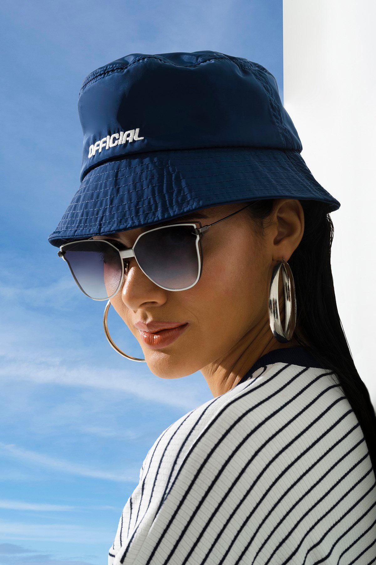 For You Accessories/Kadın Şapka For You Accessories For You Accesories Kadın Official Nakış Safari Lacivert Şapka 