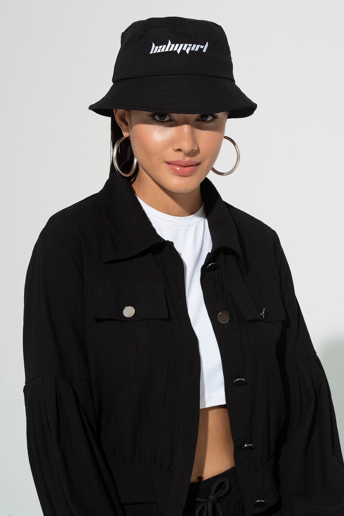 For You Accessories/Kadın Şapka For You Accessories For You Accesories Kadın Babygirl Nakıslı Safari Siyah Şapka 