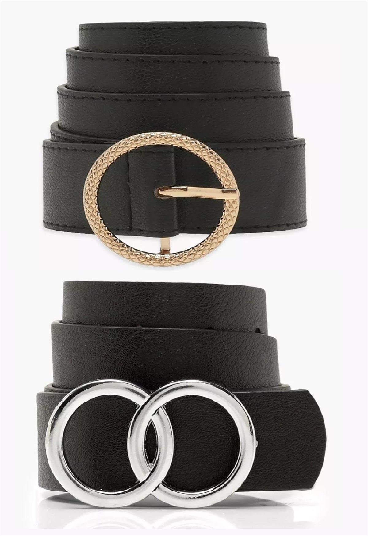 For You Accessories/Kadın Kemer For You Accessories For You Accesories 2 li Gümüş-Gold Yılan Desenli Kemer 