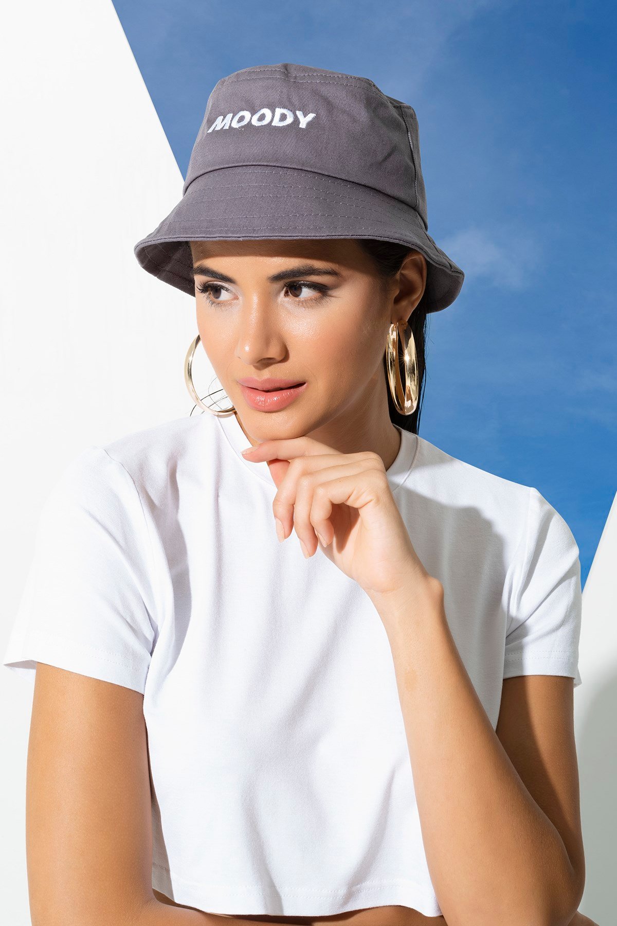 For You Accessories/Kadın Şapka For You Accessories For You Accesories Kadın Moody Nakıslı Safari Gri Şapka 