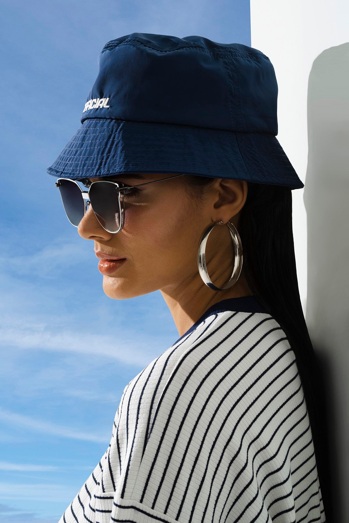 For You Accessories/Kadın Şapka For You Accessories For You Accesories Kadın Official Nakış Safari Lacivert Şapka 