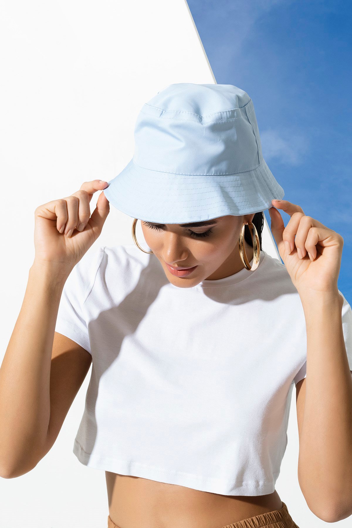 For You Accessories/Kadın Şapka For You Accessories For You Accesories Kadın Düz Nakışsız Safari Bebe Mavi Şapka 