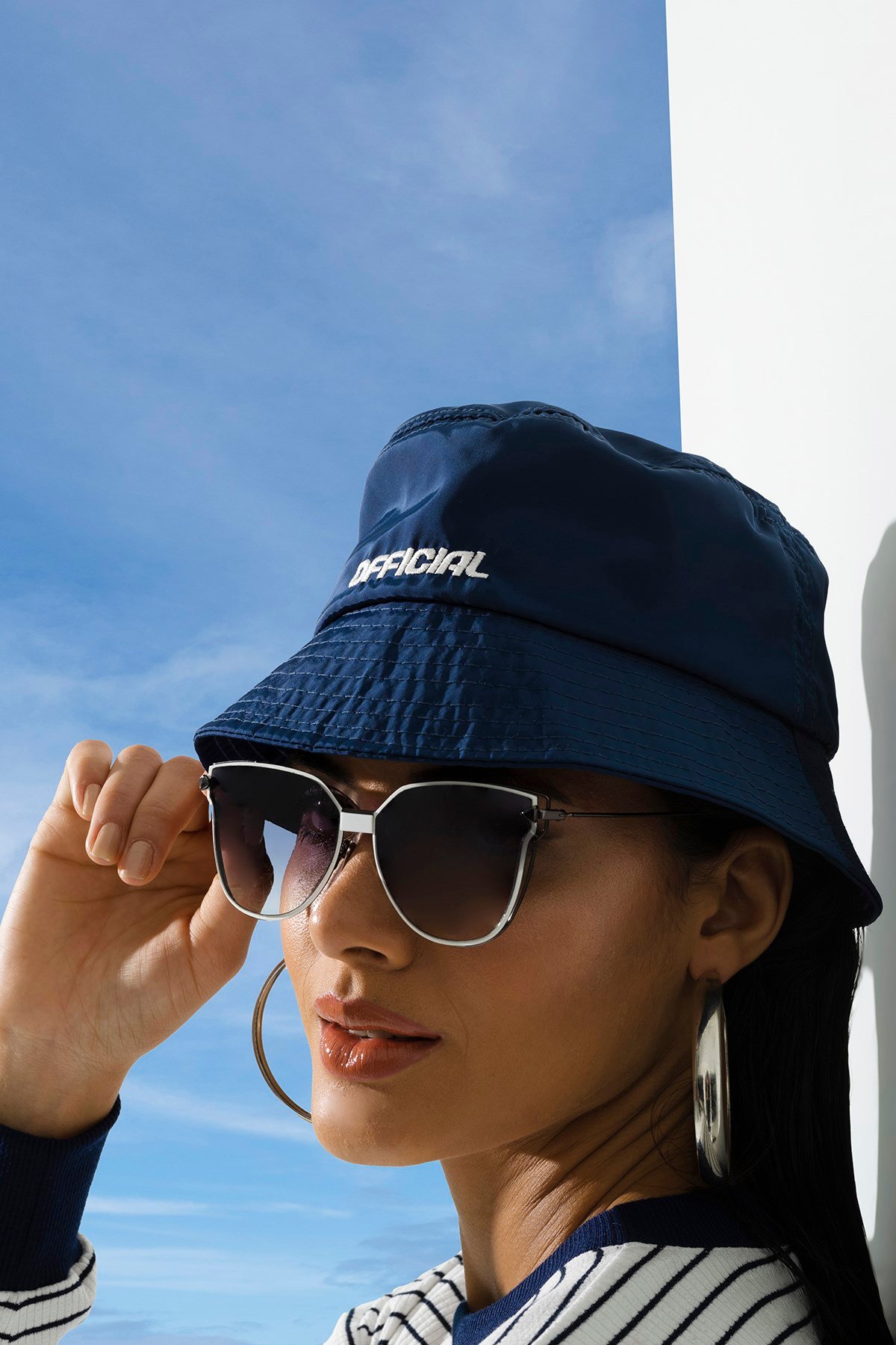 For You Accessories/Kadın Şapka For You Accessories For You Accesories Kadın Official Nakış Safari Lacivert Şapka 