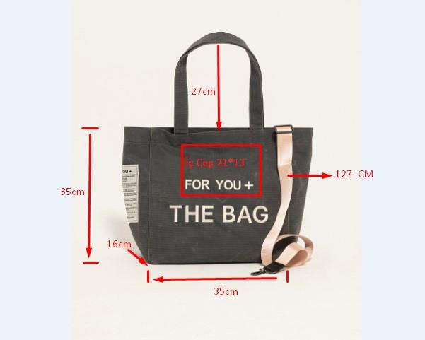 For You Accessorises Kanvas Büyük Boy Antrasit Çanta For You Accessorises Kanvas Büyük Boy Antrasit Çanta