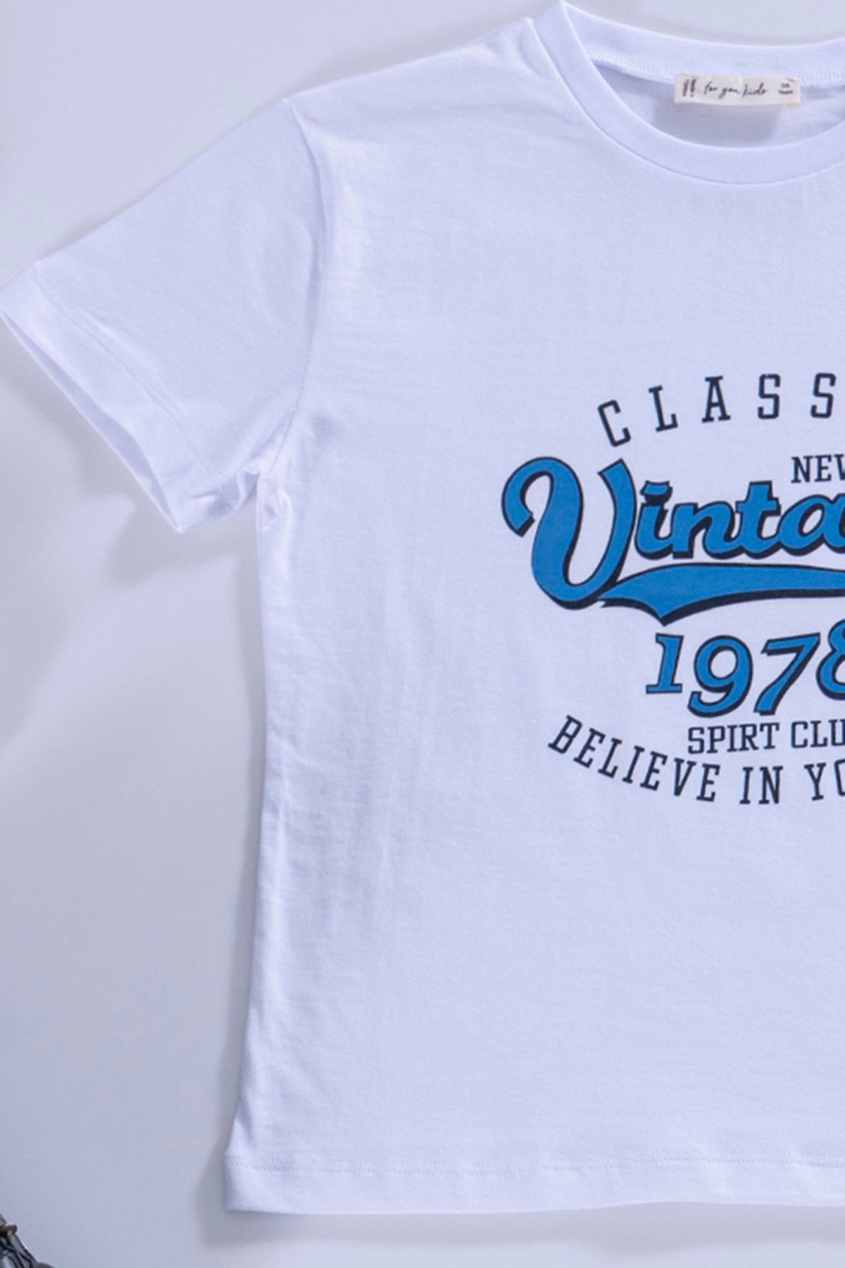 For You Kids 2'li Baskılı Alt Üst Lacivert Takım For You Kids 2'li Baskılı Alt Üst Lacivert Takım