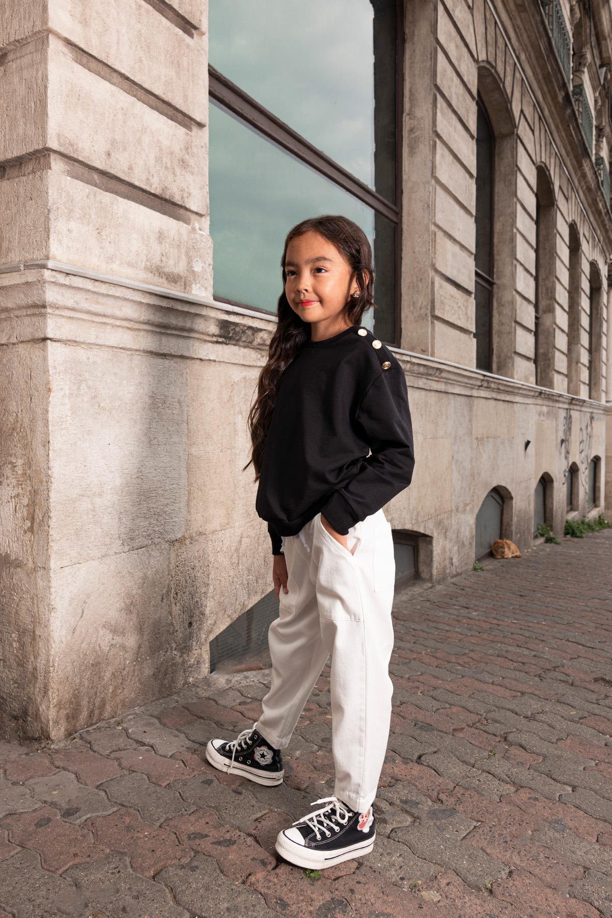 For You Kids 2'li Omuz Düğmeli Ekru Gabardin Pantolon Takım For You Kids 2'li Omuz Düğmeli Ekru Gabardin Pantolon Takım