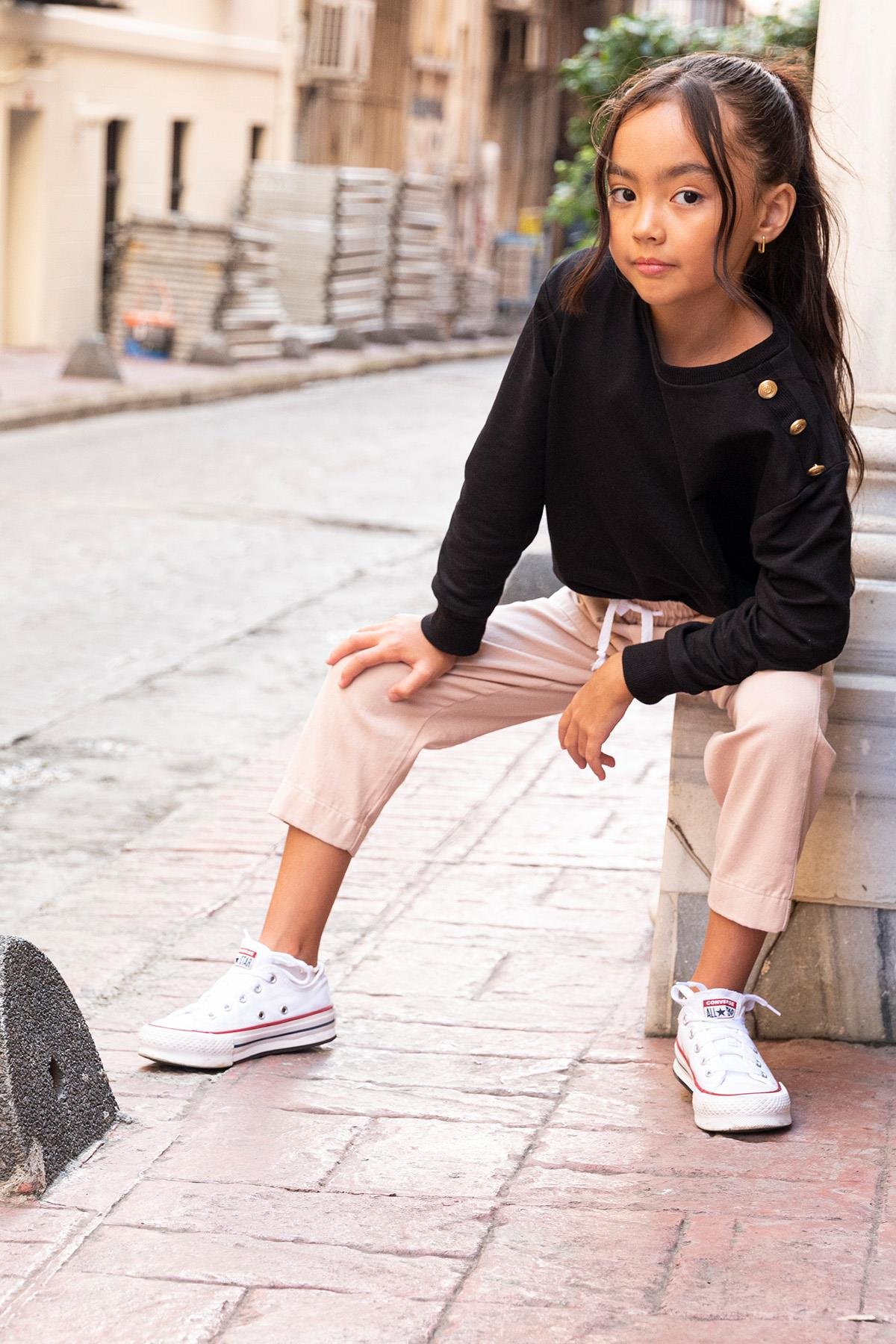 For You Kids 2'li Omuz Düğmeli Taş Gabardin Pantolon Takım For You Kids 2'li Omuz Düğmeli Taş Gabardin Pantolon Takım