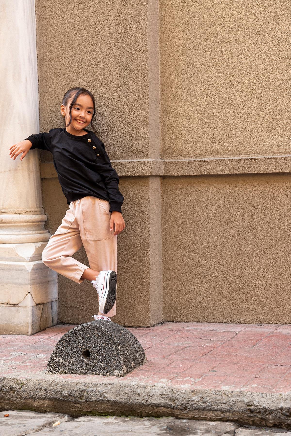 For You Kids 2'li Omuz Düğmeli Taş Gabardin Pantolon Takım For You Kids 2'li Omuz Düğmeli Taş Gabardin Pantolon Takım