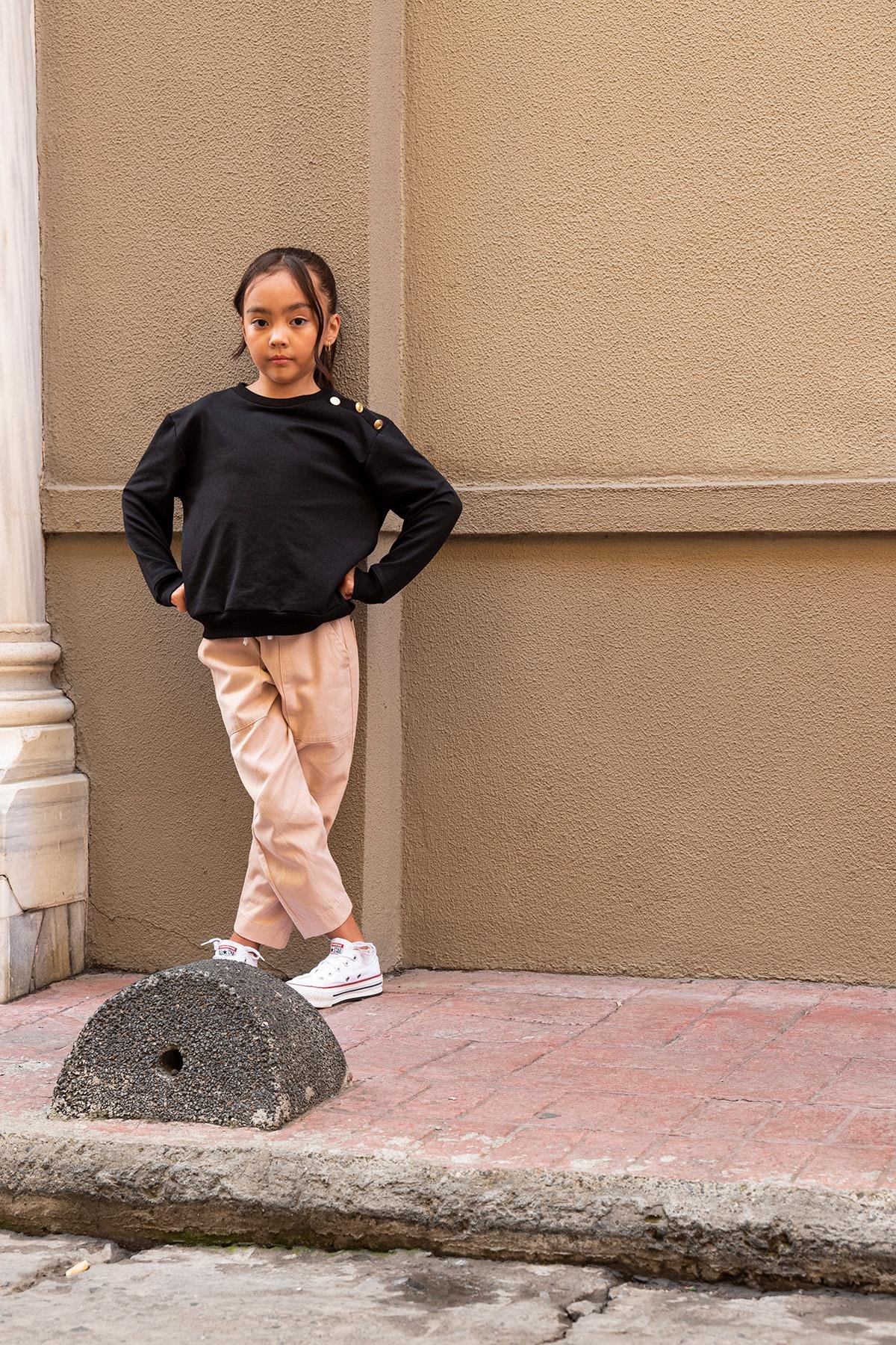 For You Kids 2'li Omuz Düğmeli Taş Gabardin Pantolon Takım For You Kids 2'li Omuz Düğmeli Taş Gabardin Pantolon Takım