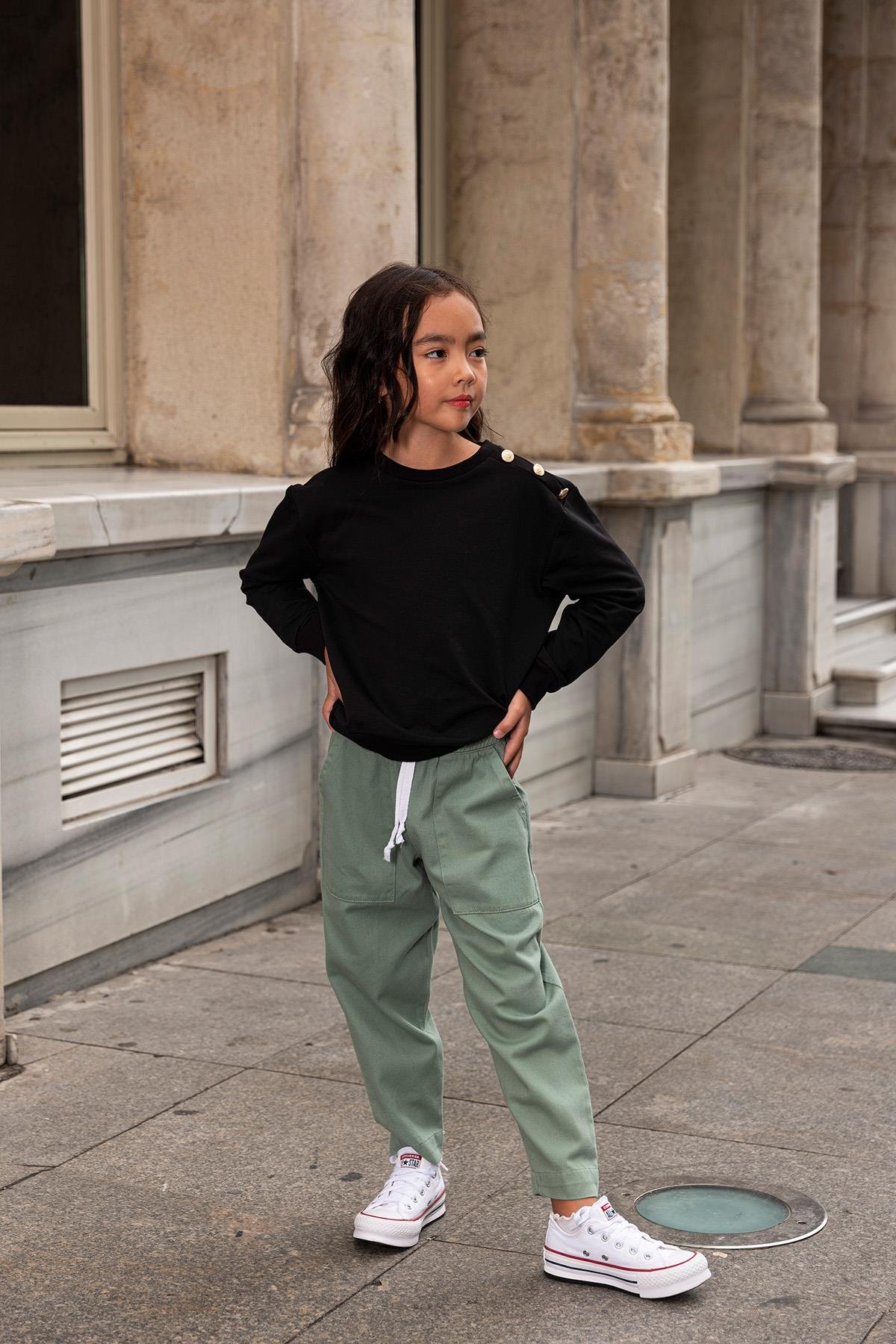 For You Kids 2'li Omuz Düğmeli Yeşil Gabardin Pantolon Takım For You Kids 2'li Omuz Düğmeli Yeşil Gabardin Pantolon Takım