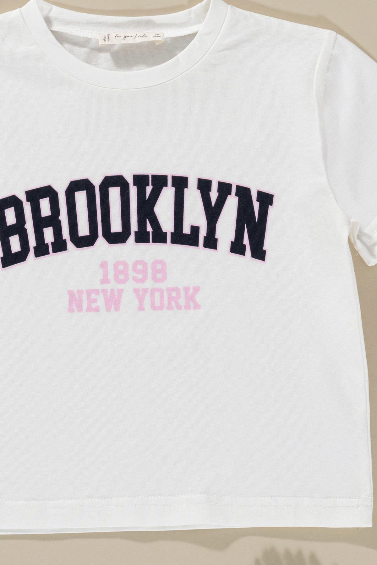 For You Kids 2'li Parcalı Tayt Baskılı  Lacivert Tshirt Takım For You Kids 2'li Parcalı Tayt Baskılı Lacivert Tshirt Takım