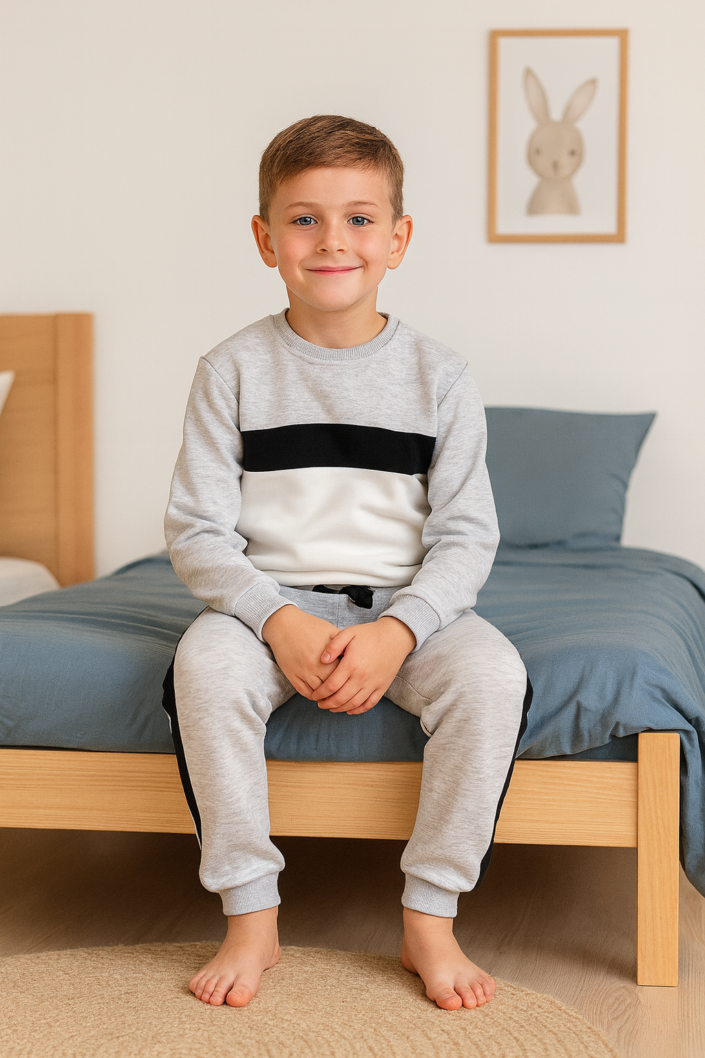 3 İplik Şardonsuz Bisiklet Yaka Erkek Çocuk Alt Üst Takım | Gri Melanj For You Kids 3 İplik Şardonsuz Bisiklet Yaka Erkek Çocuk Alt Üst Takım|Gri Melanj