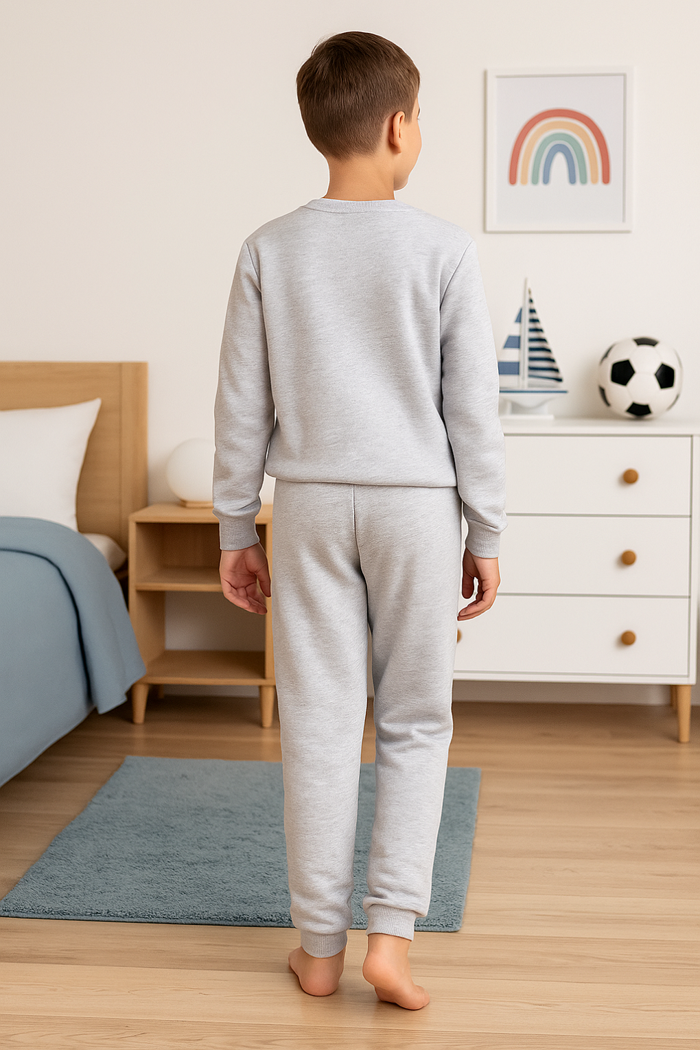 3 İplik Şardonsuz Bisiklet Yaka Erkek Çocuk Alt Üst Takım | Gri Melanj For You Kids 3 İplik Şardonsuz Bisiklet Yaka Erkek Çocuk Alt Üst Takım|Gri Melanj