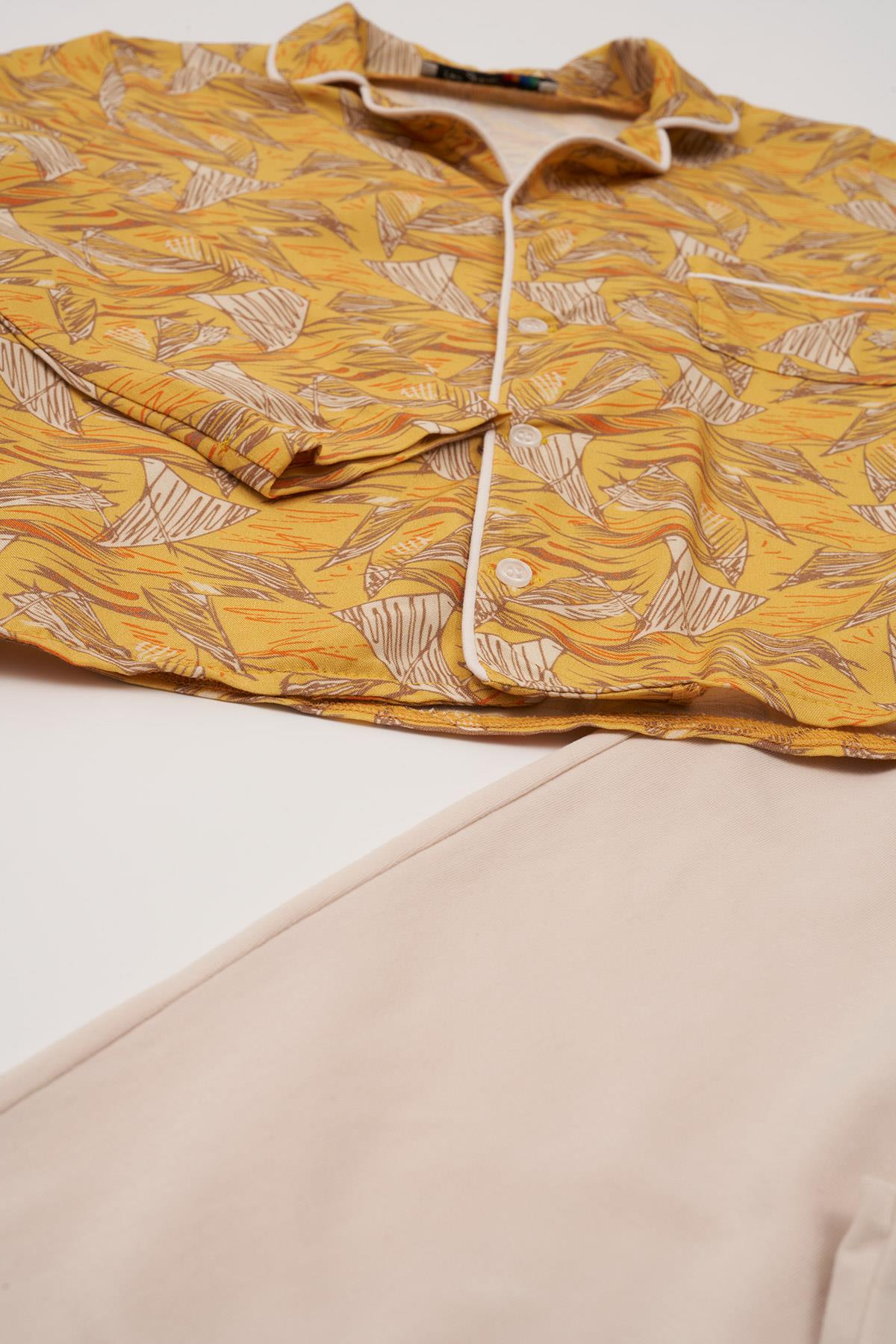 For You Kids 3'lü Ara Biyeli Tshirt Pantolon Taş Pijama Takımı For You Kids 3'lü Ara Biyeli Tshirt Pantolon Taş Pijama Takımı