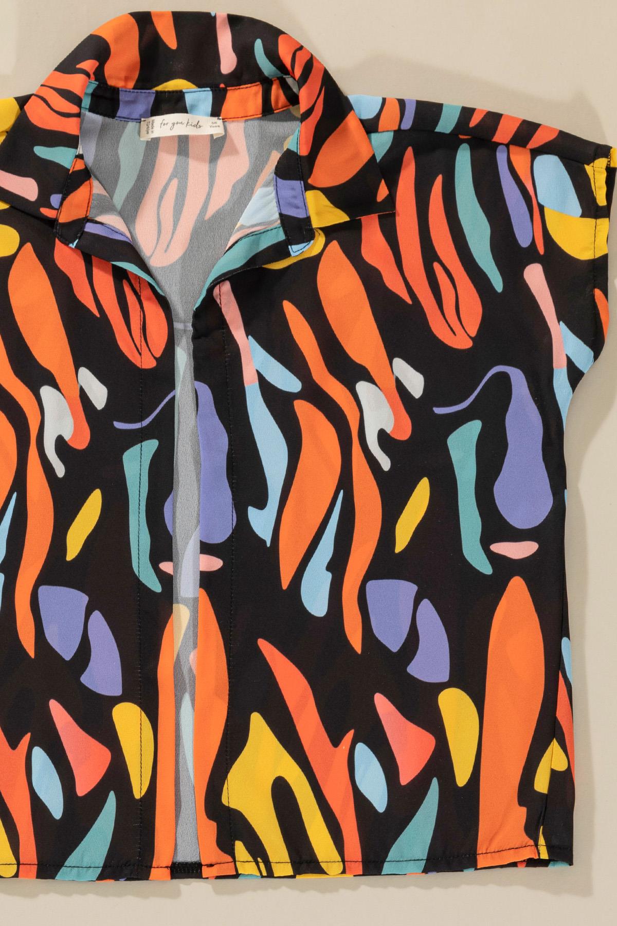 For You Kids 3'lü Baskılı Gömlek Tshirt Pantolon Siyah Takım For You Kids 3'lü Baskılı Gömlek Tshirt Pantolon Siyah Takım