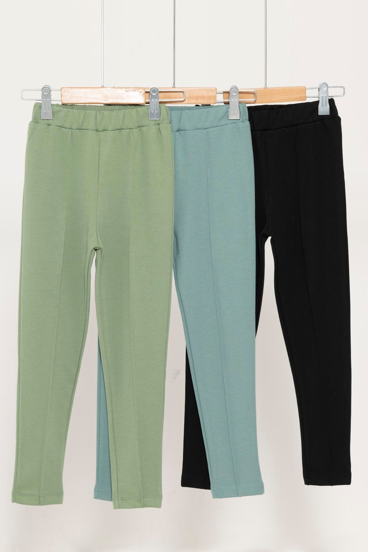 For You Kids 3'lü Çımalı Yeşil Su Yeşili Siyah Likralı İnterlok Tayt For You Kids 3'lü Çımalı Yeşil Su Yeşili Siyah Likralı İnterlok Tayt