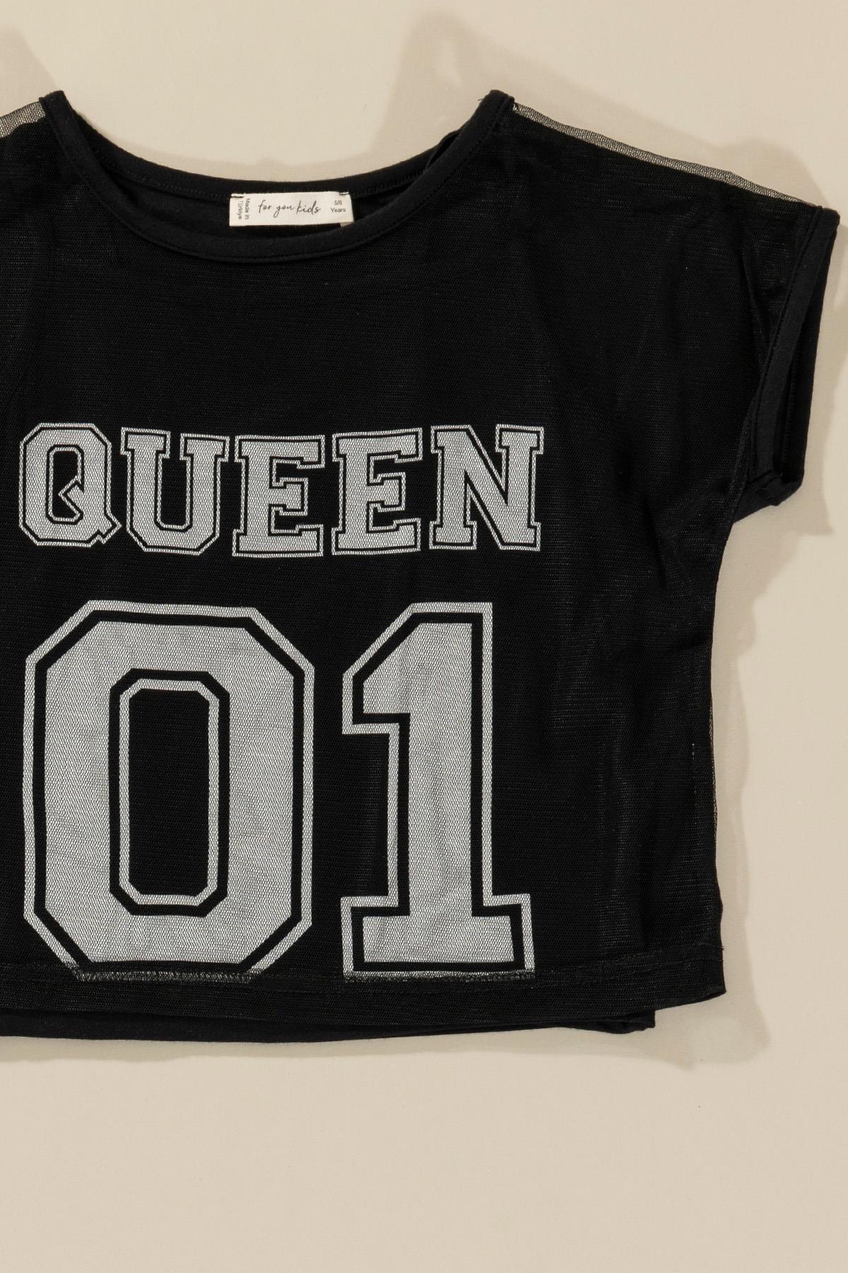 For You Kids 3'lü Queen Baskılı Tshirt Atlet Tayt Siyah Takım For You Kids 3'lü Queen Baskılı Tshirt Atlet Tayt Siyah Takım