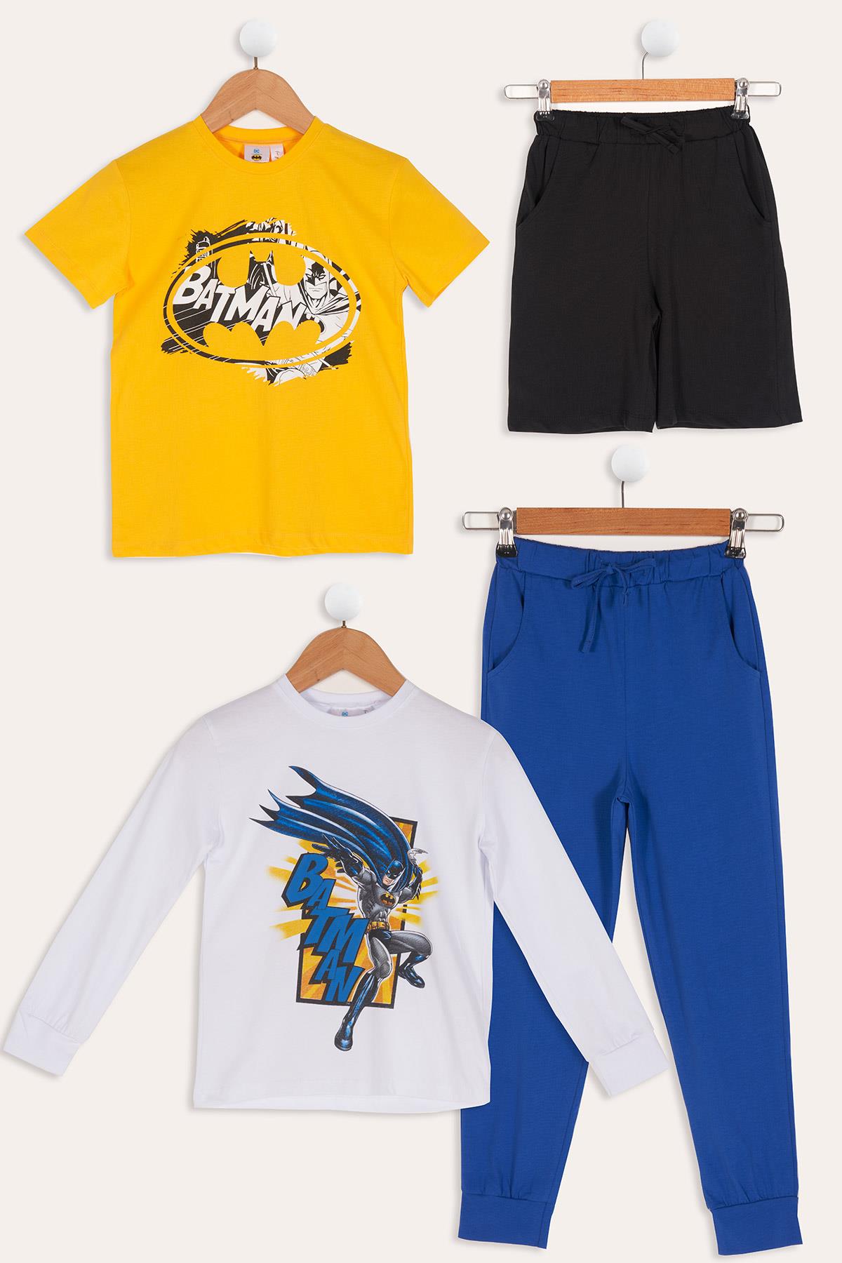 For You Kids 4'lü Batman Baskılı Siyah Tshirt Şort Pantolon Takım For You Kids 4'lü Batman Baskılı Siyah Tshirt Şort Pantolon Takım