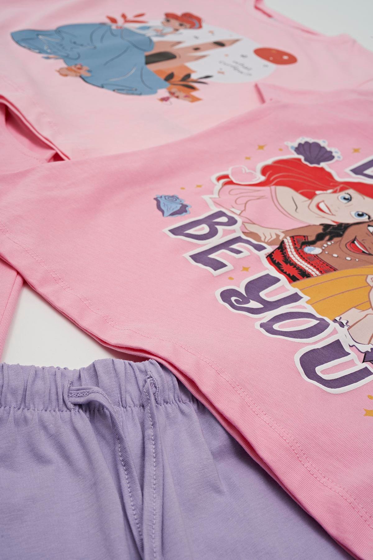For You Kids 4'lü Disney Princess Baskılı Tshirt Şort Pantolon Takım For You Kids 4'lü Disney Princess Baskılı Tshirt Şort Pantolon Takım