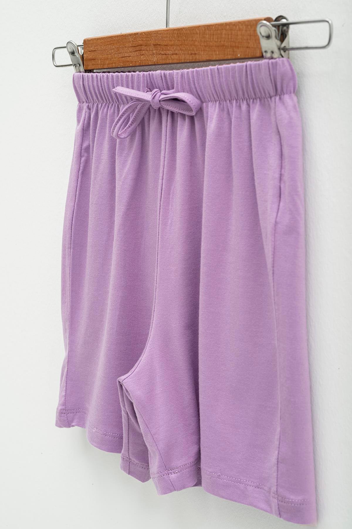 For You Kids 4'lü My Little Ponny Tshirt Şort Pantolon Lila Takım  For You Kids 4'lü My Little Ponny Tshirt Şort Pantolon Lila Takım 