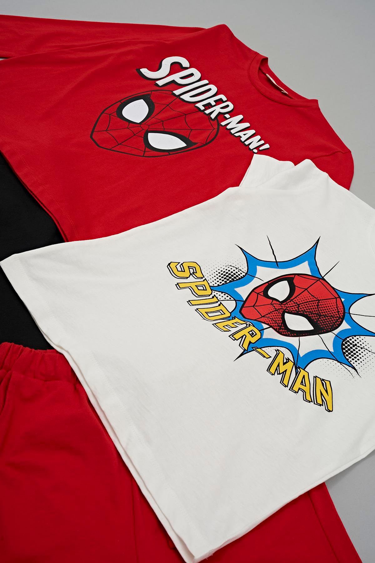 For You Kids 4'lü SPİDER MAN Baskılı Tshirt Şort Pantolon Kırmızı Takım For You Kids 4'lü SPİDER-MAN Baskılı Tshirt Şort Pantolon Kırmızı Takım