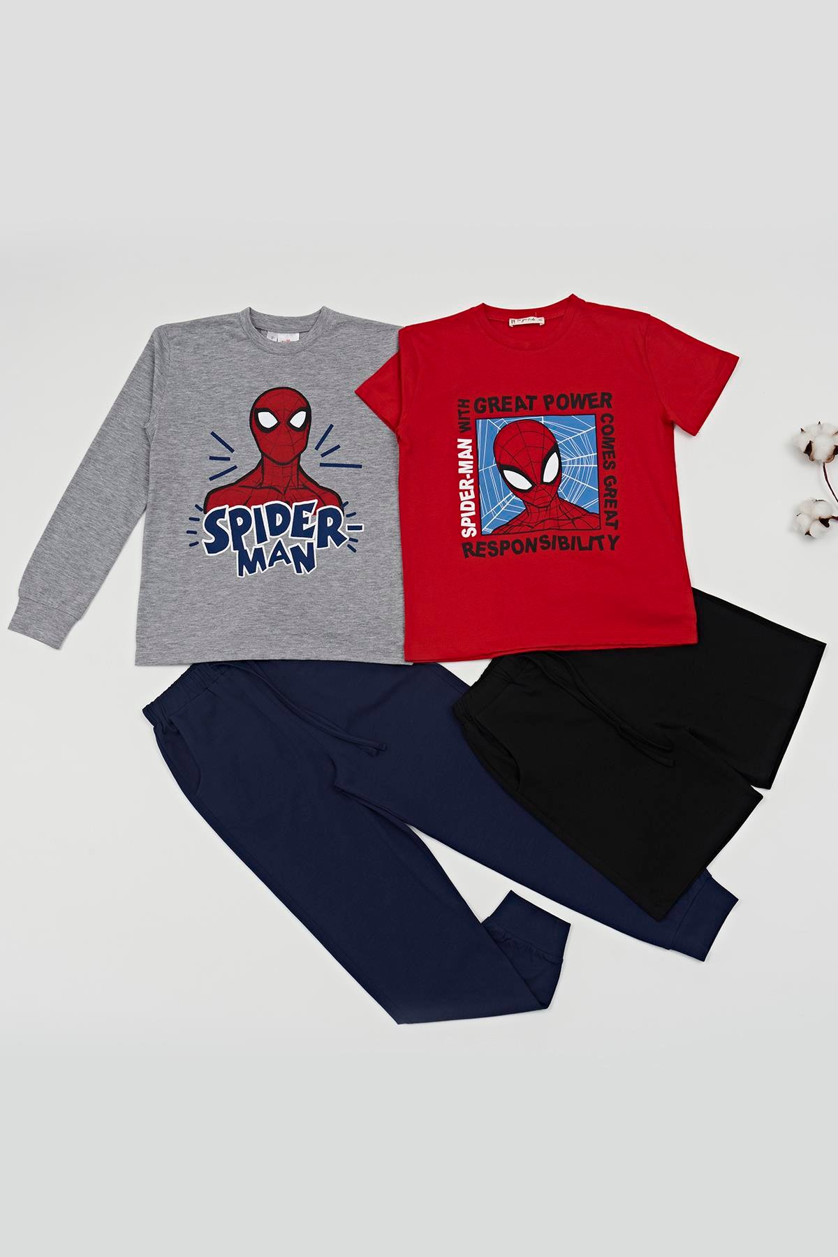 4'lü SPİDER-MAN Tshirt Şort Pantolon Takım  For You Kids 4'lü SPİDER-MAN Tshirt Şort Pantolon Takım 