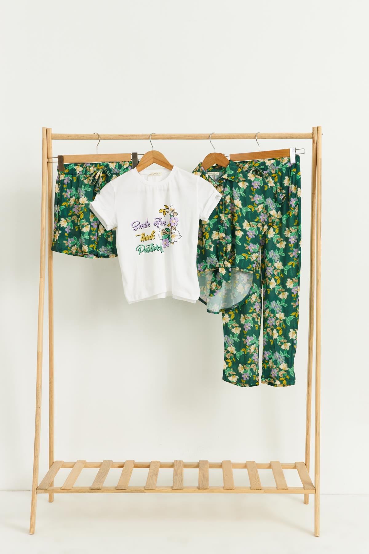 4'lü Tshirt Gömlek Pantolon Şort Yeşil Takım For You Kids 4'lü Tshirt Gömlek Pantolon Şort Yeşil Takım