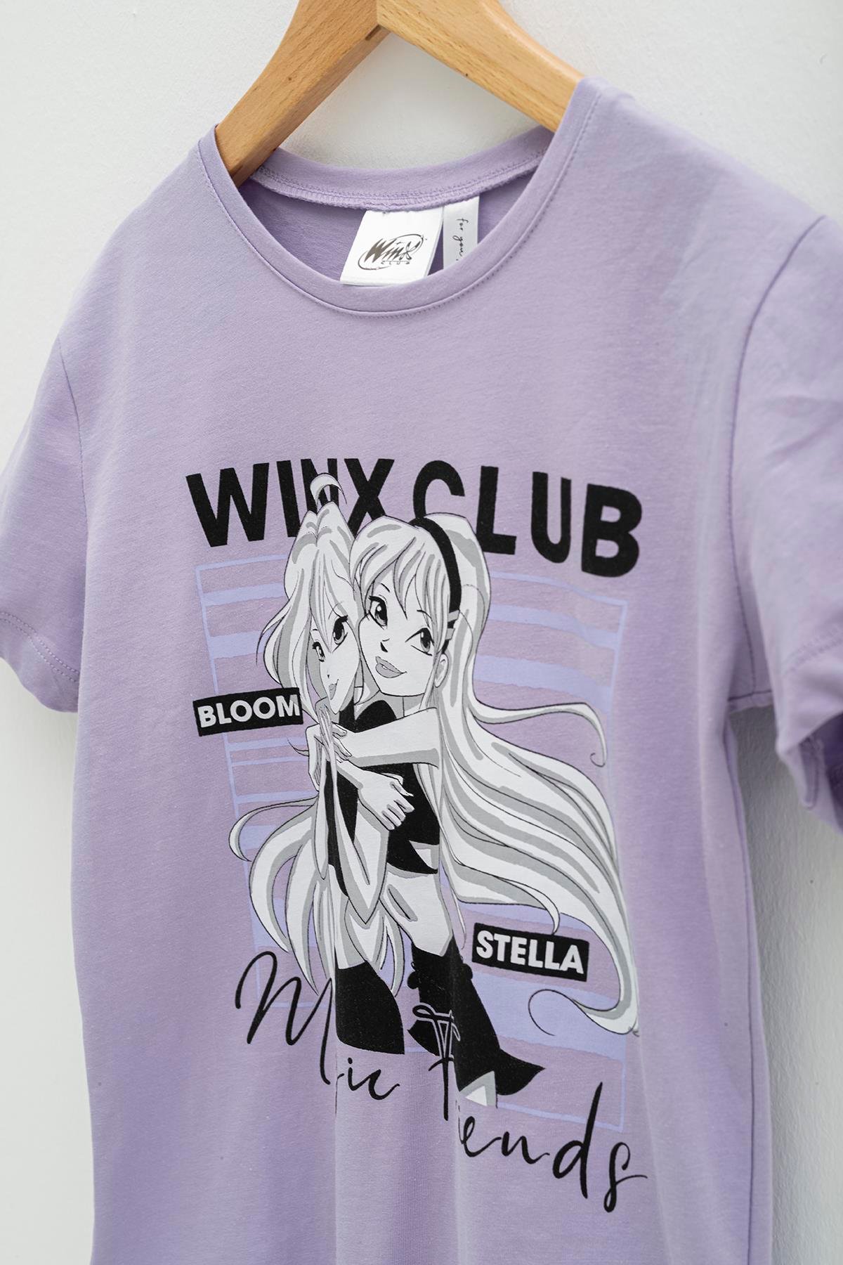For You Kids 4'lü Winx Baskılı Tshirt Şort Pantolon Lila Takım  For You Kids 4'lü Winx Baskılı Tshirt Şort Pantolon Lila Takım 