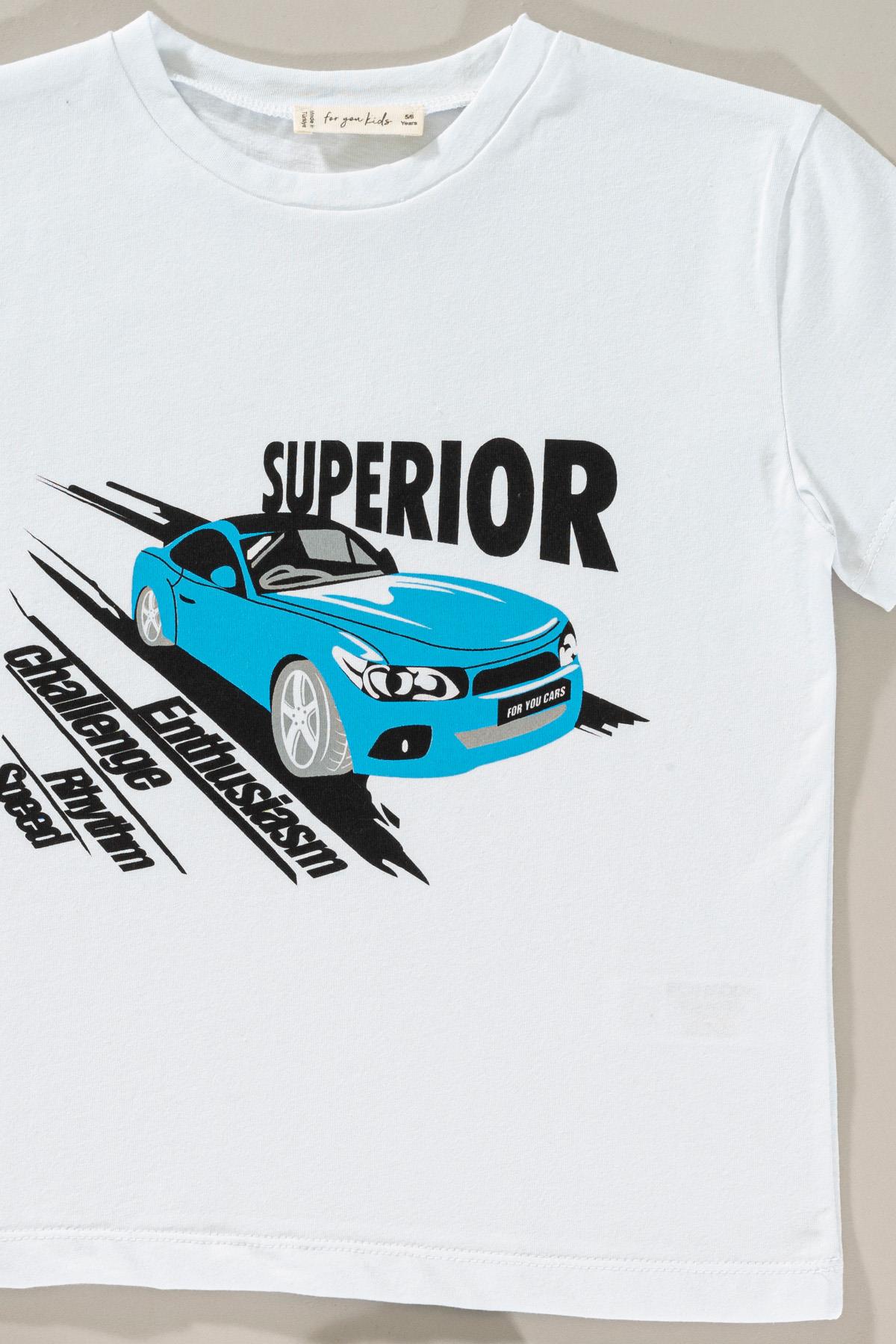 For You Kids Araba Baskılı Mavi Alt Üst Takım For You Kids Araba Baskılı Mavi Alt Üst Takım