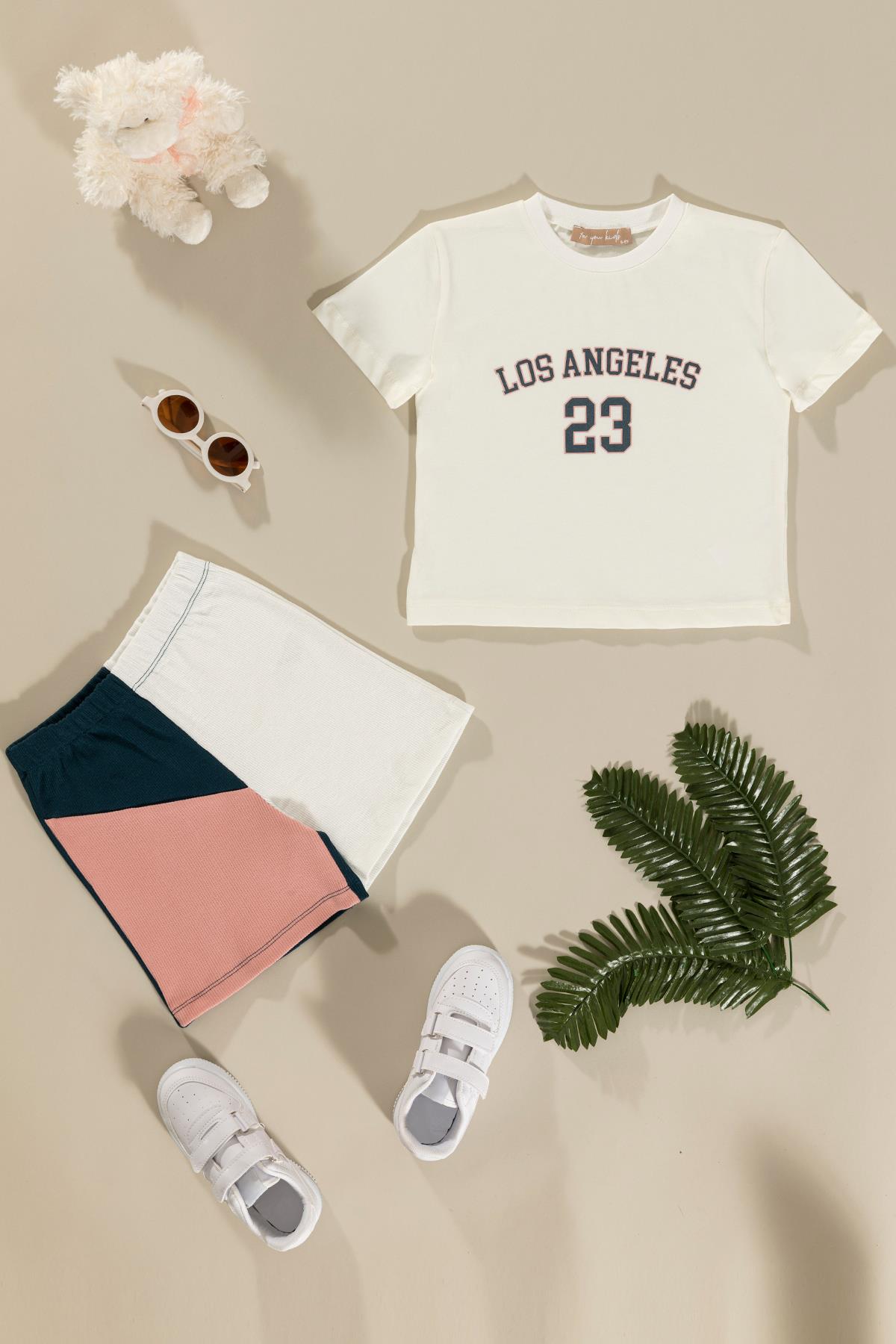 For You Kids Baskılı Garnili İndigo Alt Üst Takım For You Kids Baskılı Garnili İndigo Alt Üst Takım