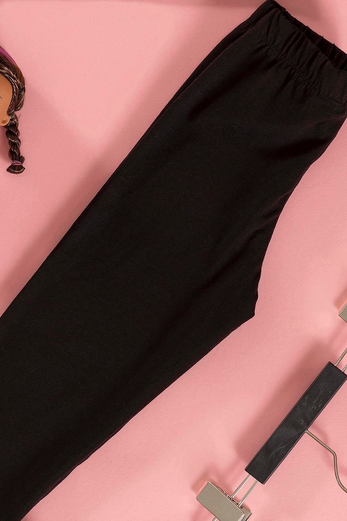 For You Kids Baskılı Tshirt Tayt Siyah Alt Üst Takım For You Kids Baskılı Tshirt Tayt Siyah Alt Üst Takım