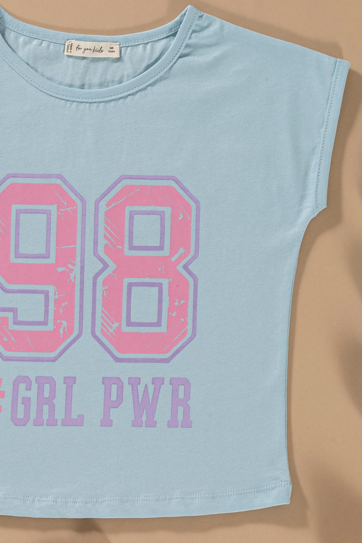 For You Kids Baskılı Yarasa Kol Garni Detaylı Mavi Alt Üst Takım For You Kids Baskılı Yarasa Kol Garni Detaylı Mavi Alt Üst Takım