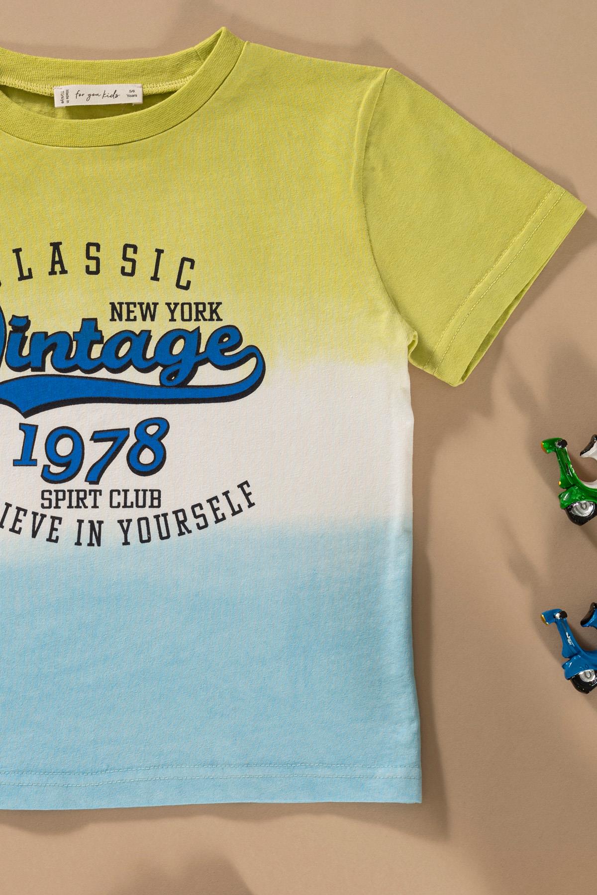 For You Kids Batik Baskılı Su Yeşili Tshirt Şort Takım For You Kids Batik Baskılı Su Yeşili Tshirt Şort Takım