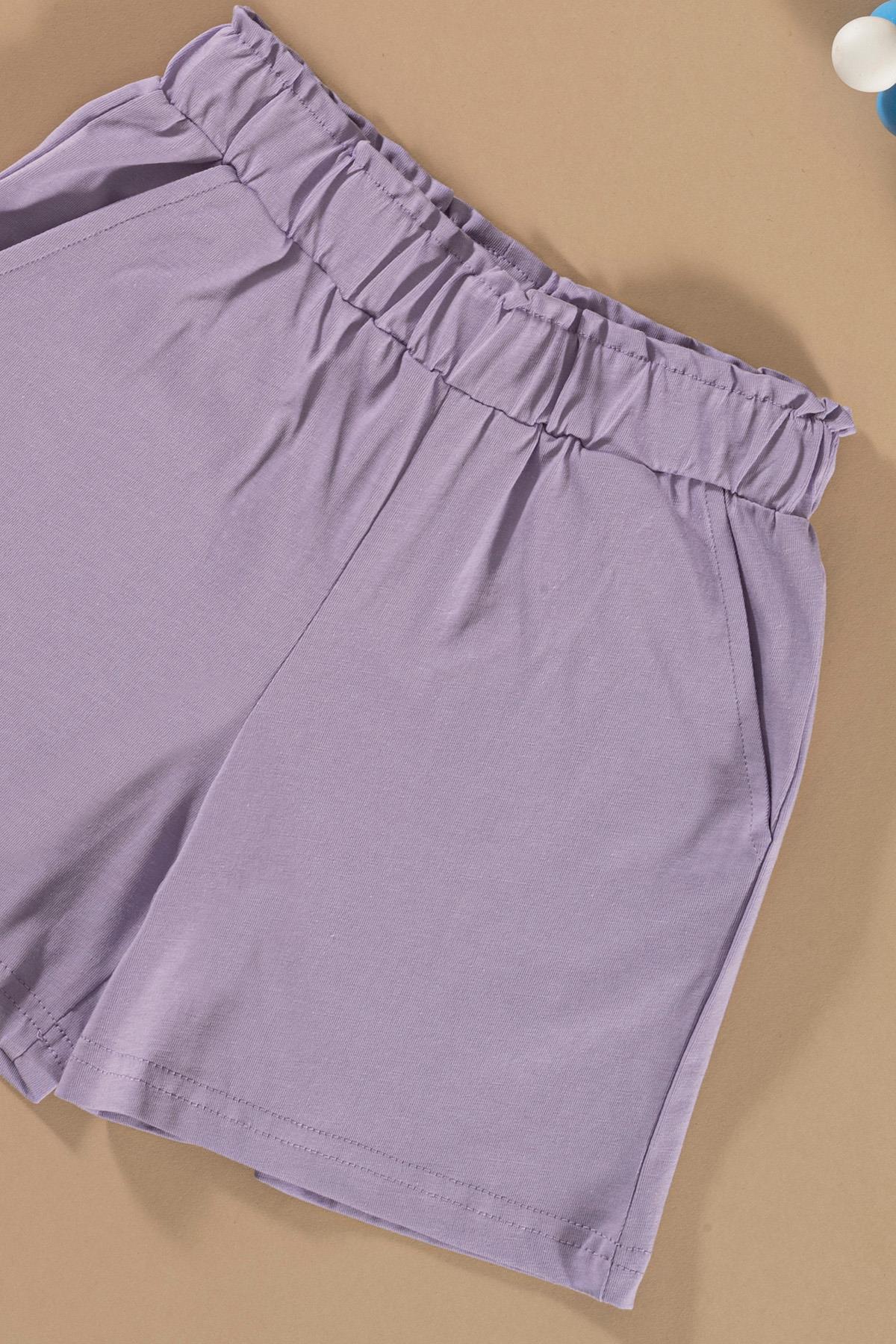 For You Kids Batik Yıkamalı Lila Tshirt Şort Takım For You Kids Batik Yıkamalı Lila Tshirt Şort Takım