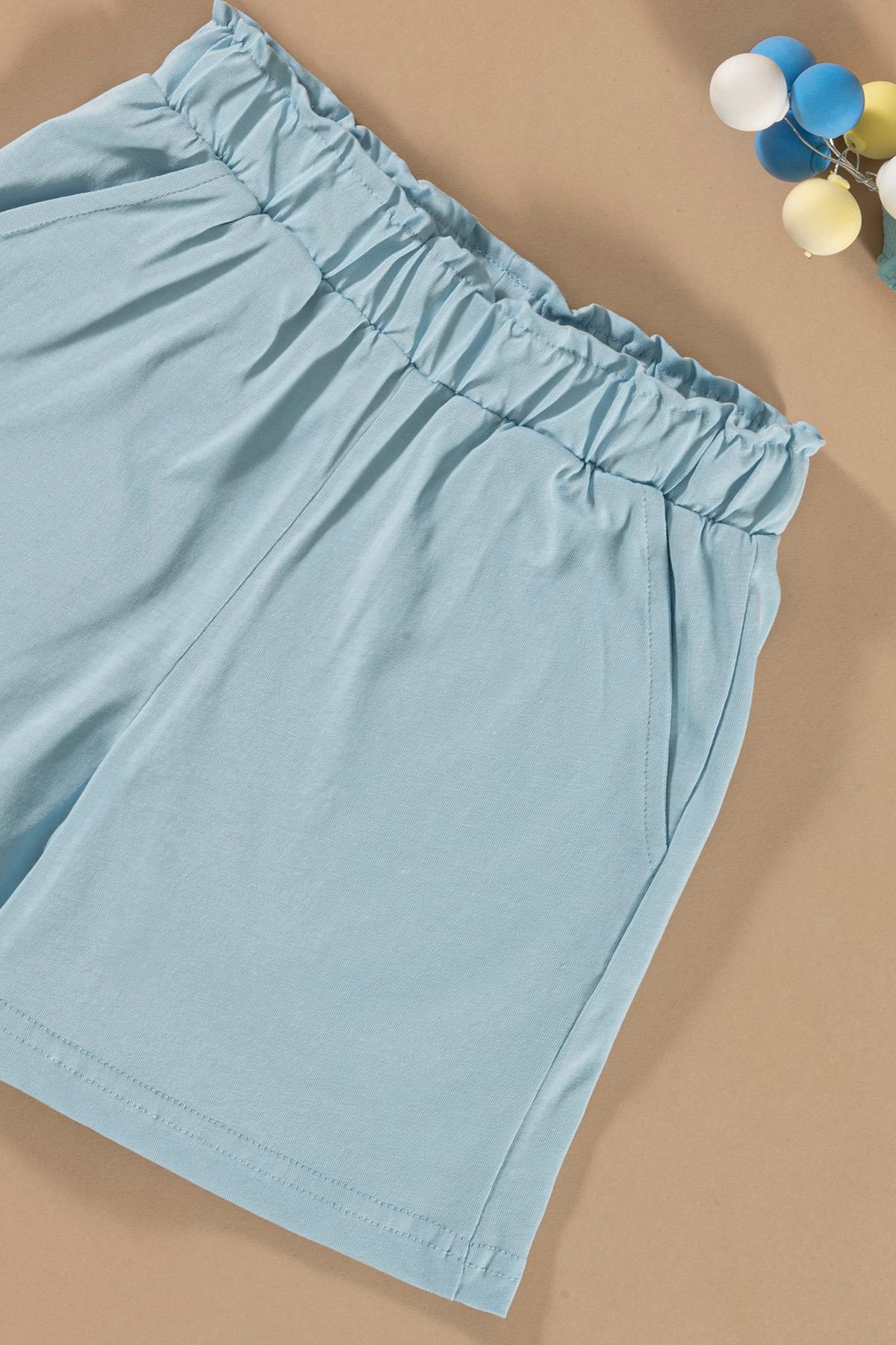 For You Kids Batik Yıkamalı Mavi Tshirt Şort Takım For You Kids Batik Yıkamalı Mavi Tshirt Şort Takım