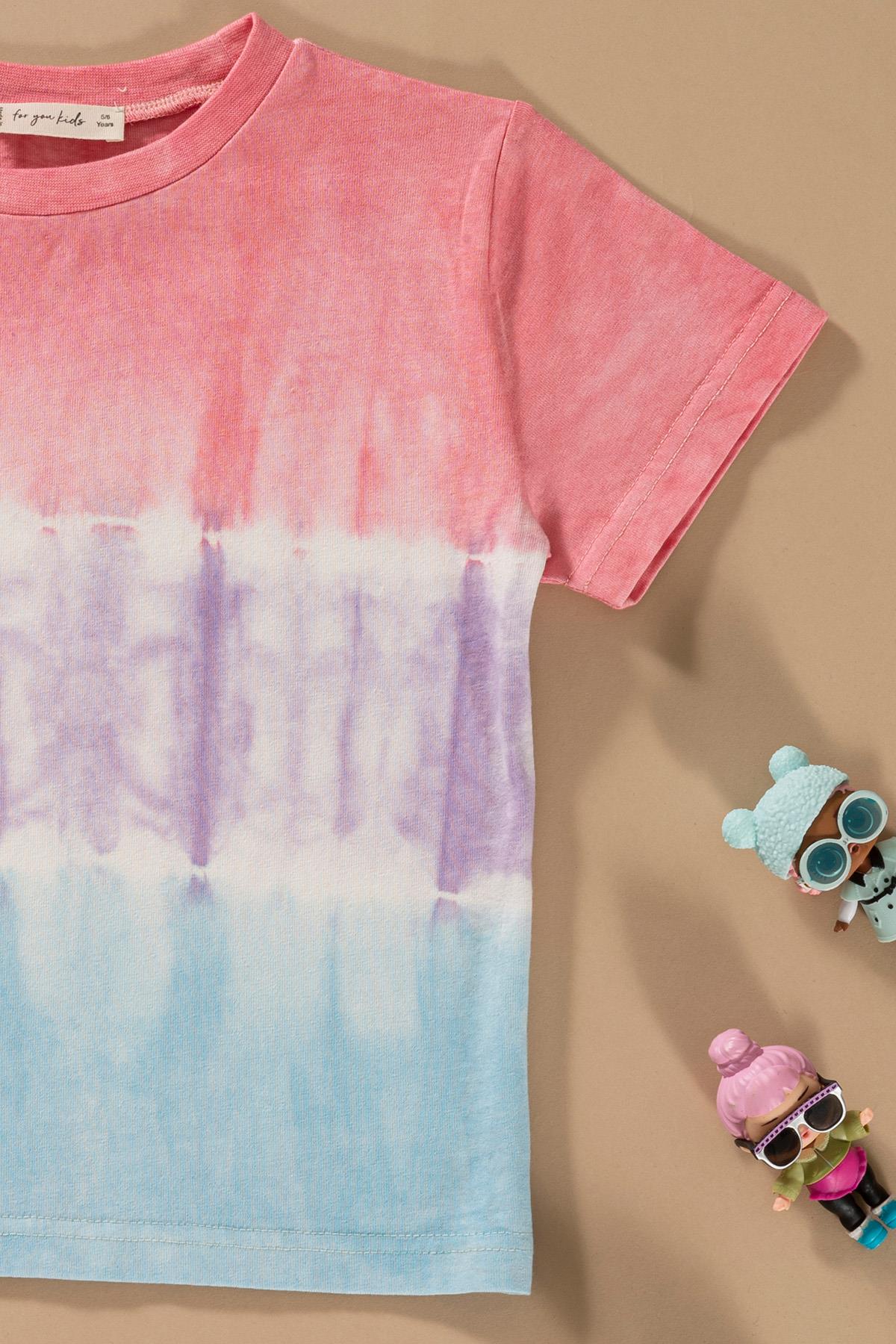 For You Kids Batik Yıkamalı Pembe Tshirt Şort Takım For You Kids Batik Yıkamalı Pembe Tshirt Şort Takım