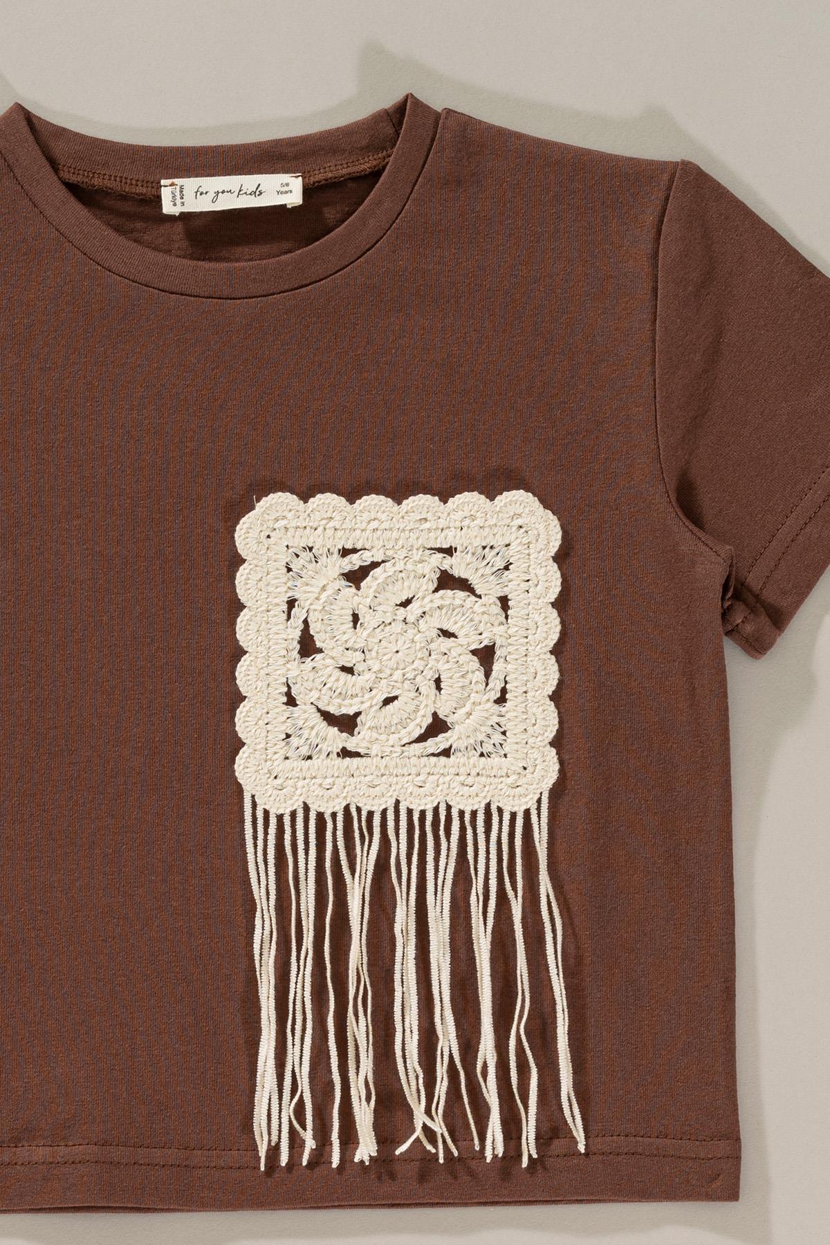 For You Kids Cep Püskül Detaylı Tshirt Tayt Kahve Alt Üst Takım For You Kids Cep Püskül Detaylı Tshirt Tayt Kahve Alt Üst Takım